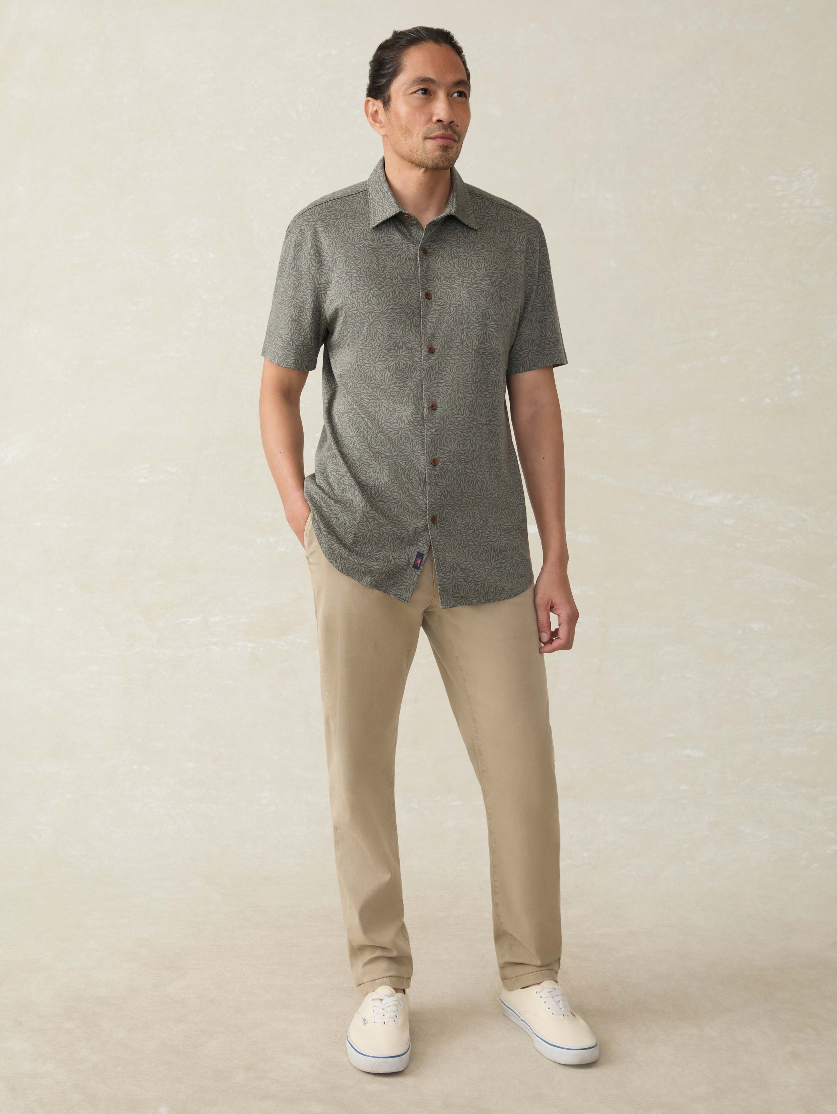 Short-Sleeve Hermosa Shirt - Olive Frond | Faherty Brand
