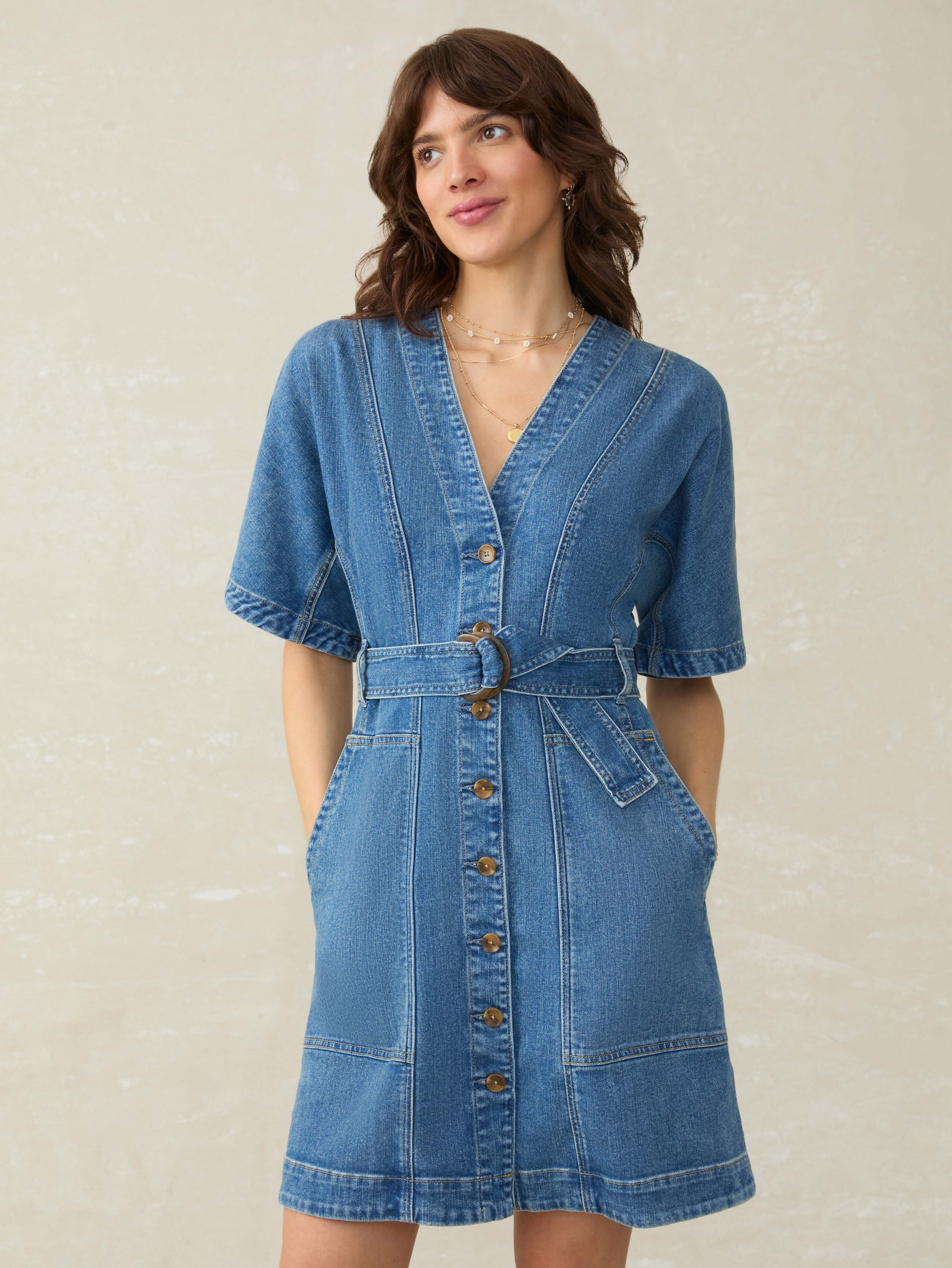Denim Camille Mini Dress - Sedona Blue Wash | Faherty Brand