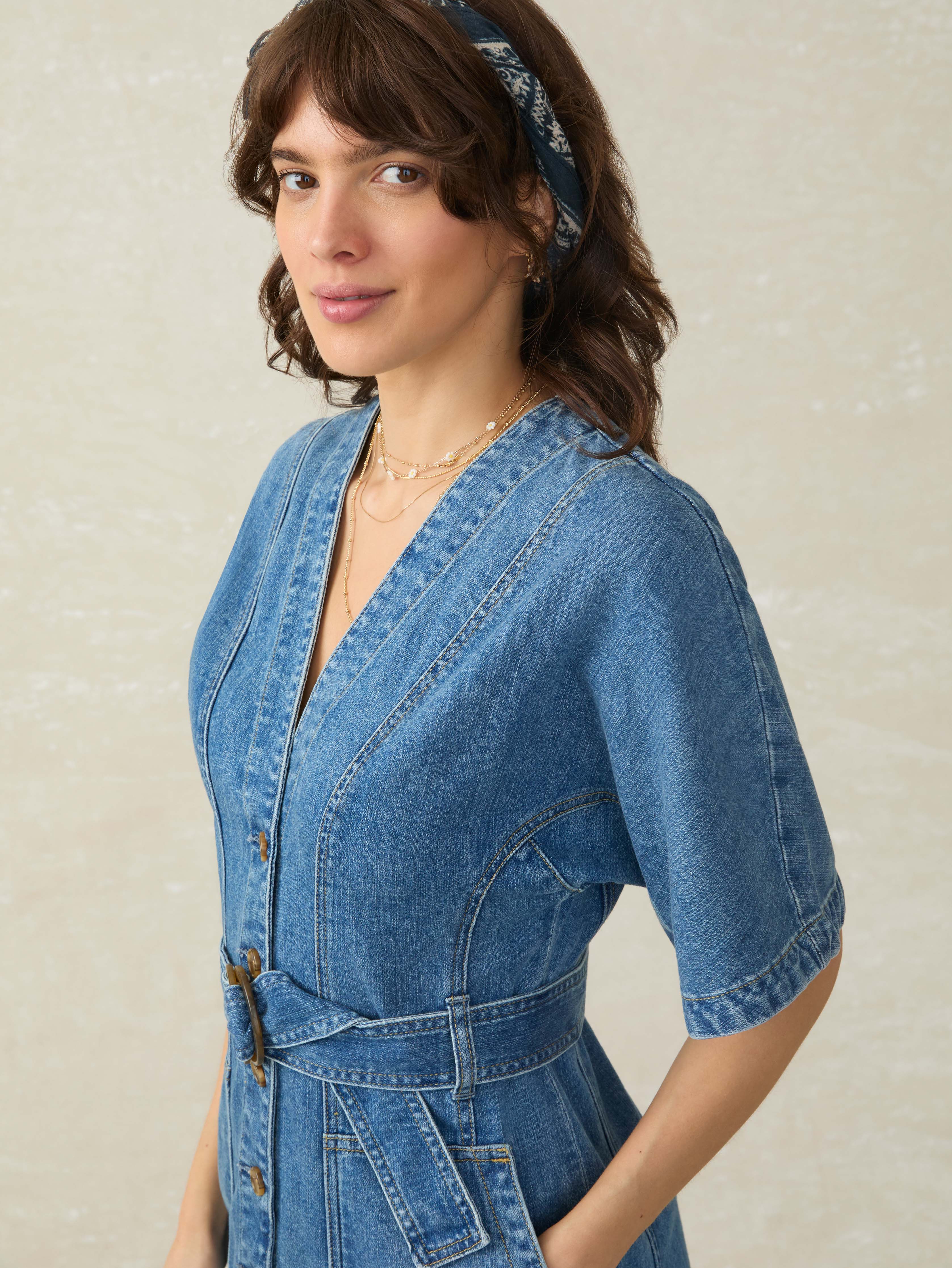 Denim Camille Mini Dress - Sedona Blue Wash | Faherty Brand