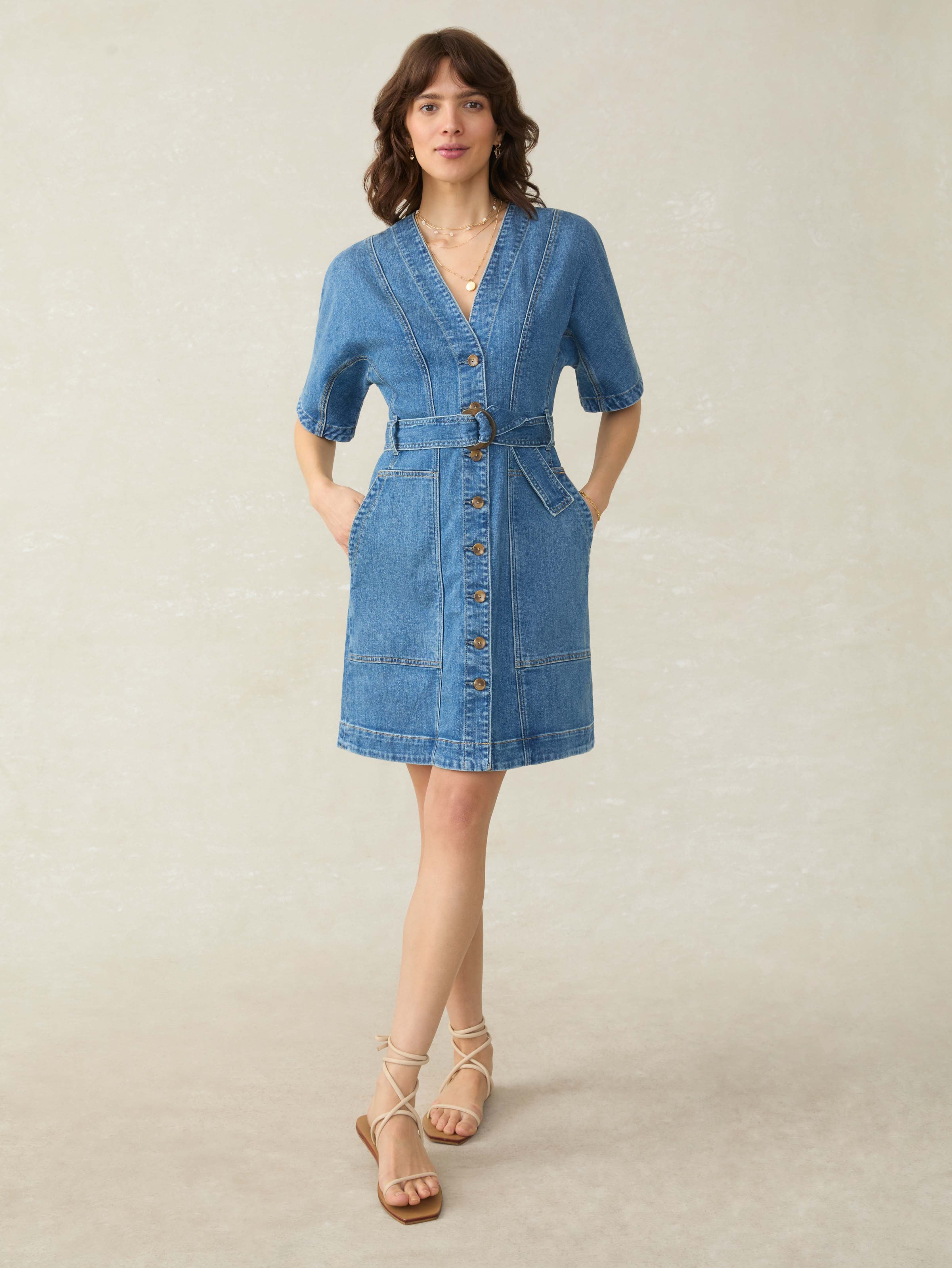 Denim Camille Mini Dress - Sedona Blue Wash | Faherty Brand