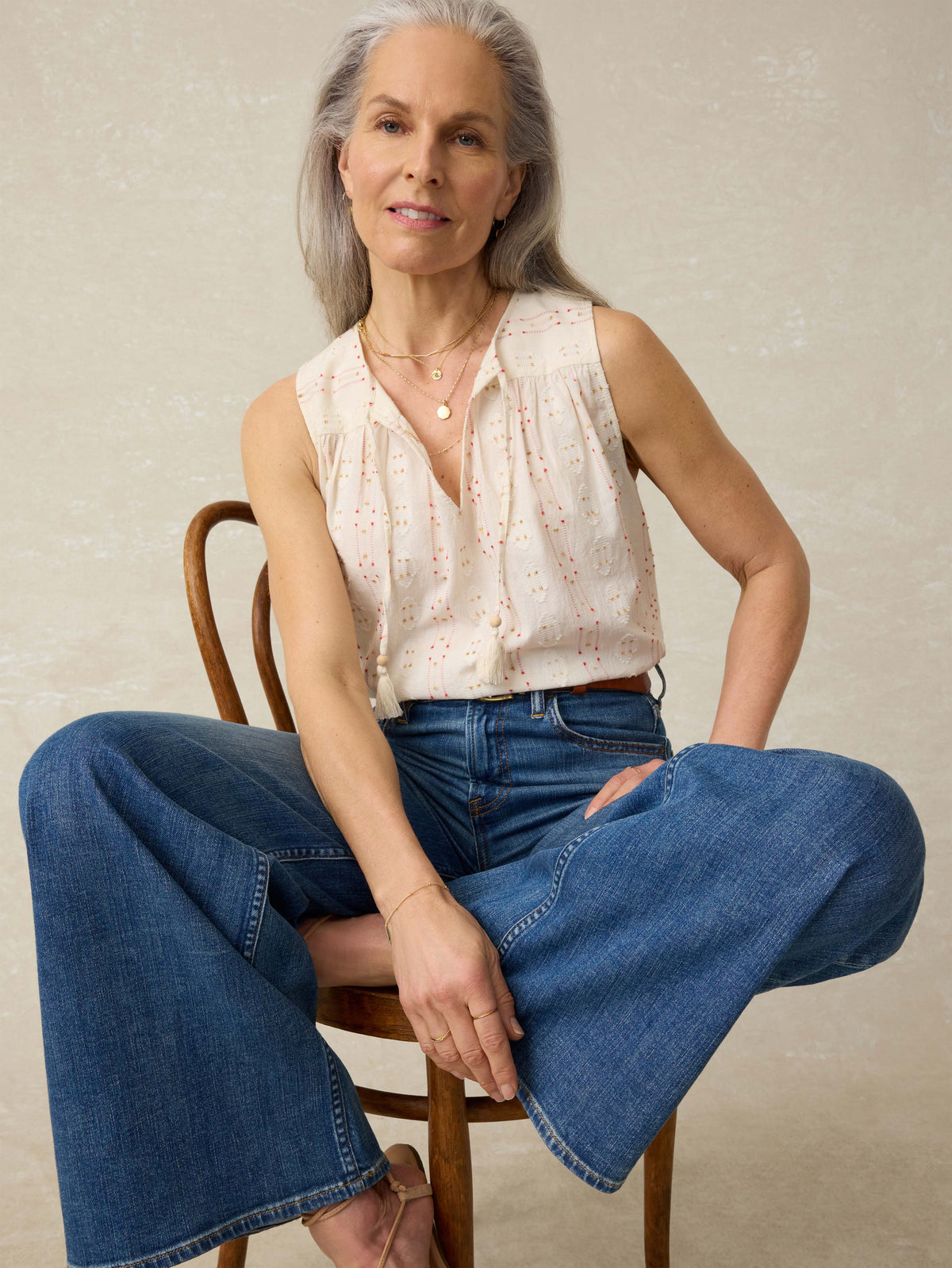  | Skylar Top - Sunburst Dobby | Faherty Brand, image 1 of 3
