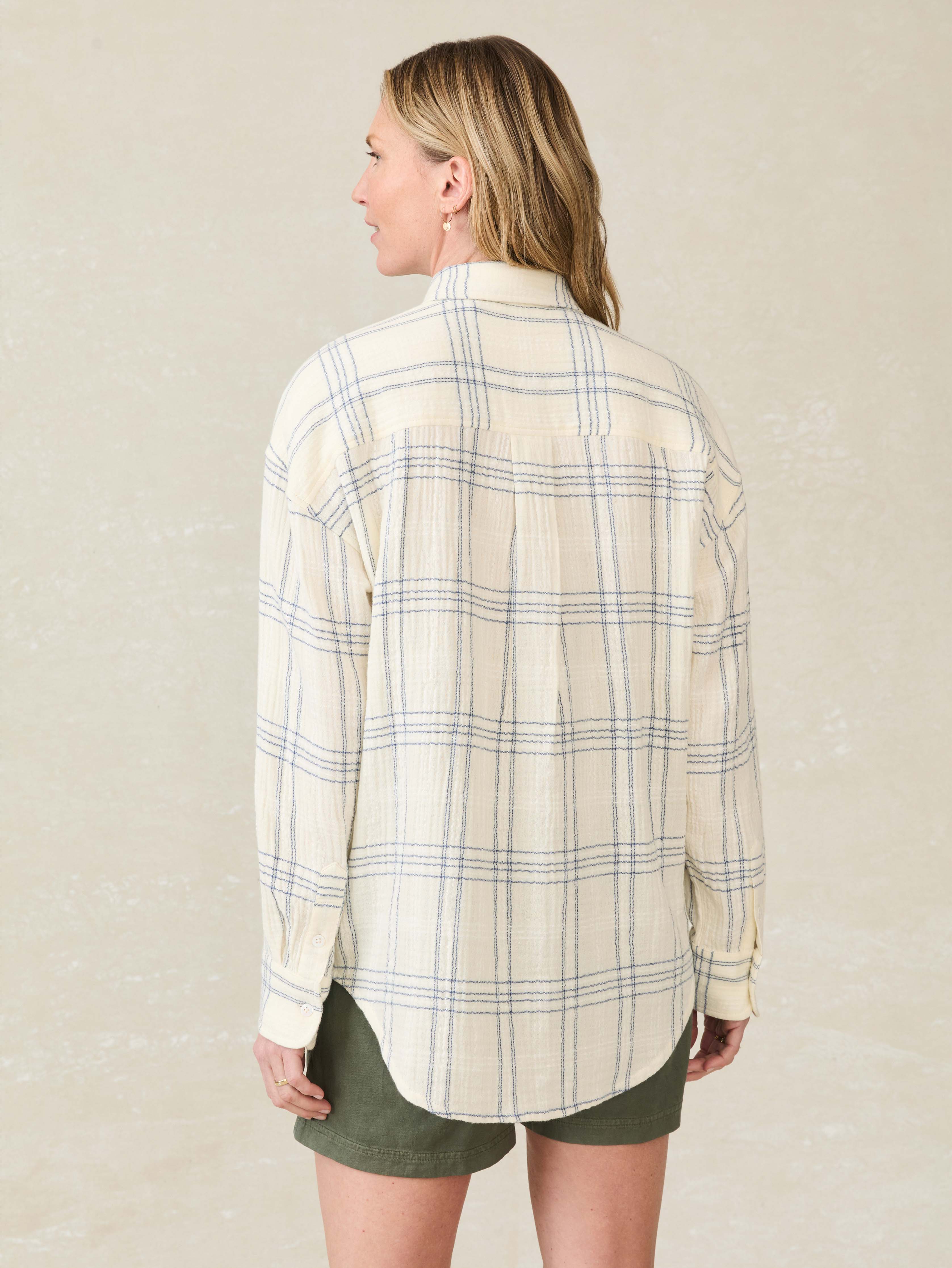 Dune Cotton Gauze Relaxed Shirt - Blue Cove Plaid | Faherty Brand