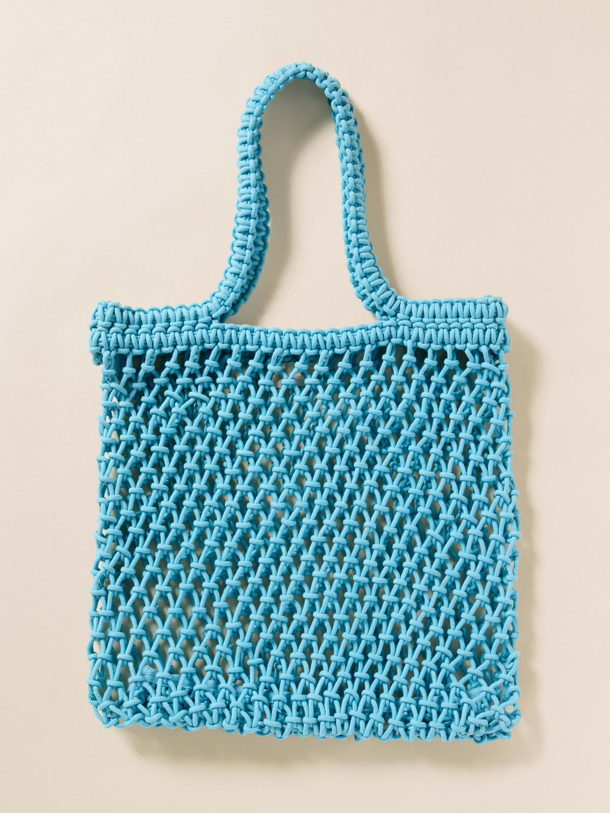 Sunwashed Macrame Tote - Aqua, image 1 of 1