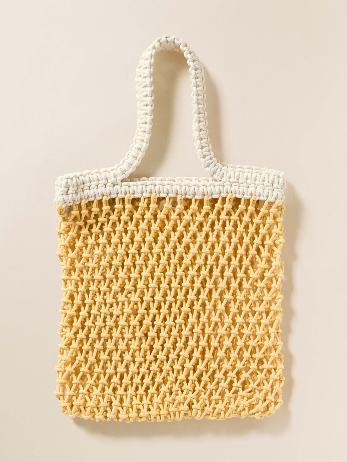 Sunwashed Macrame Tote - Sunshine, image 1 of 2