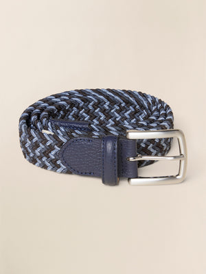 Mens Stretch Woven Belt - Blue Multi
