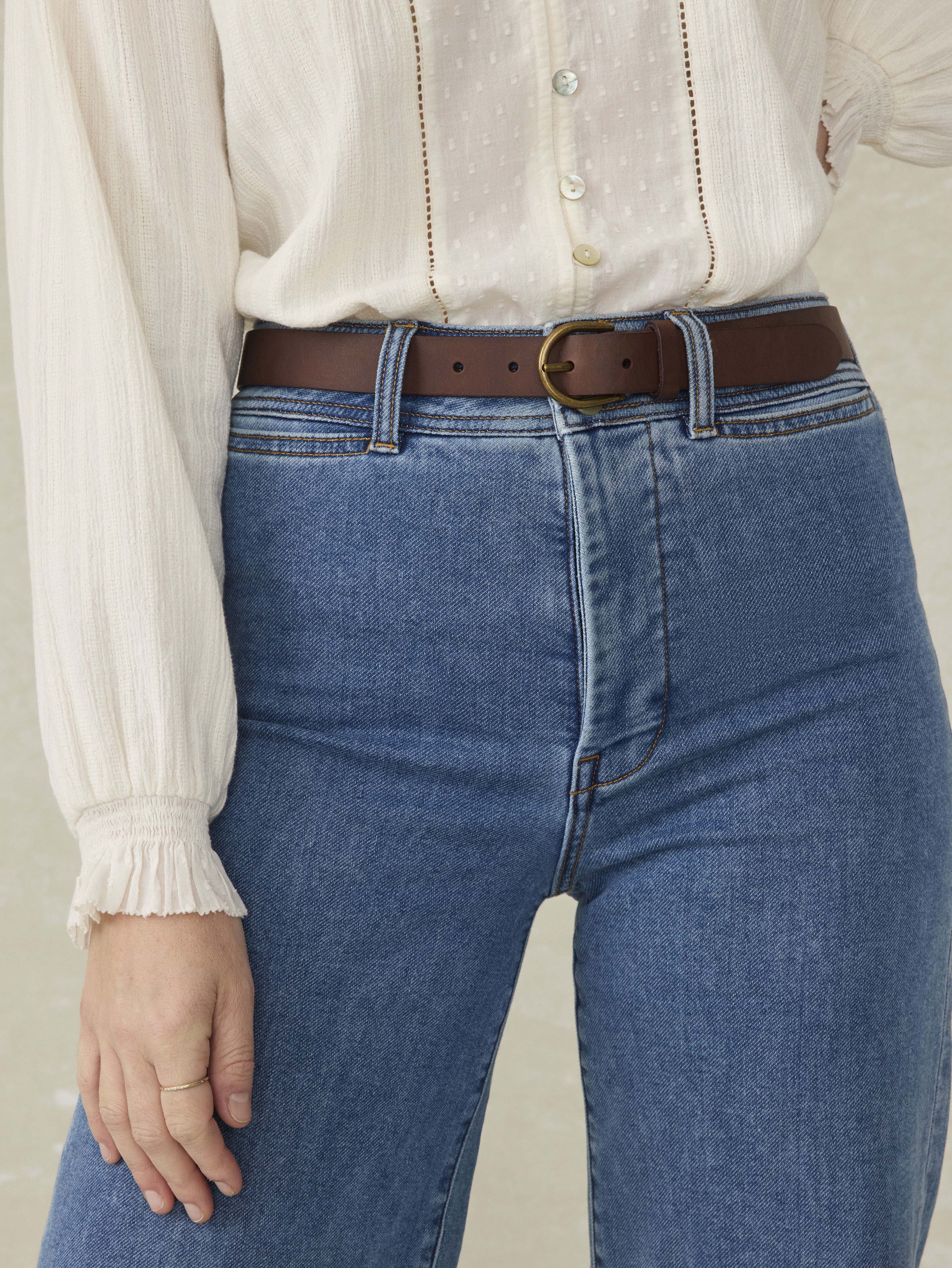 East End Leather Belt - Saddle Brown | Faherty Brand