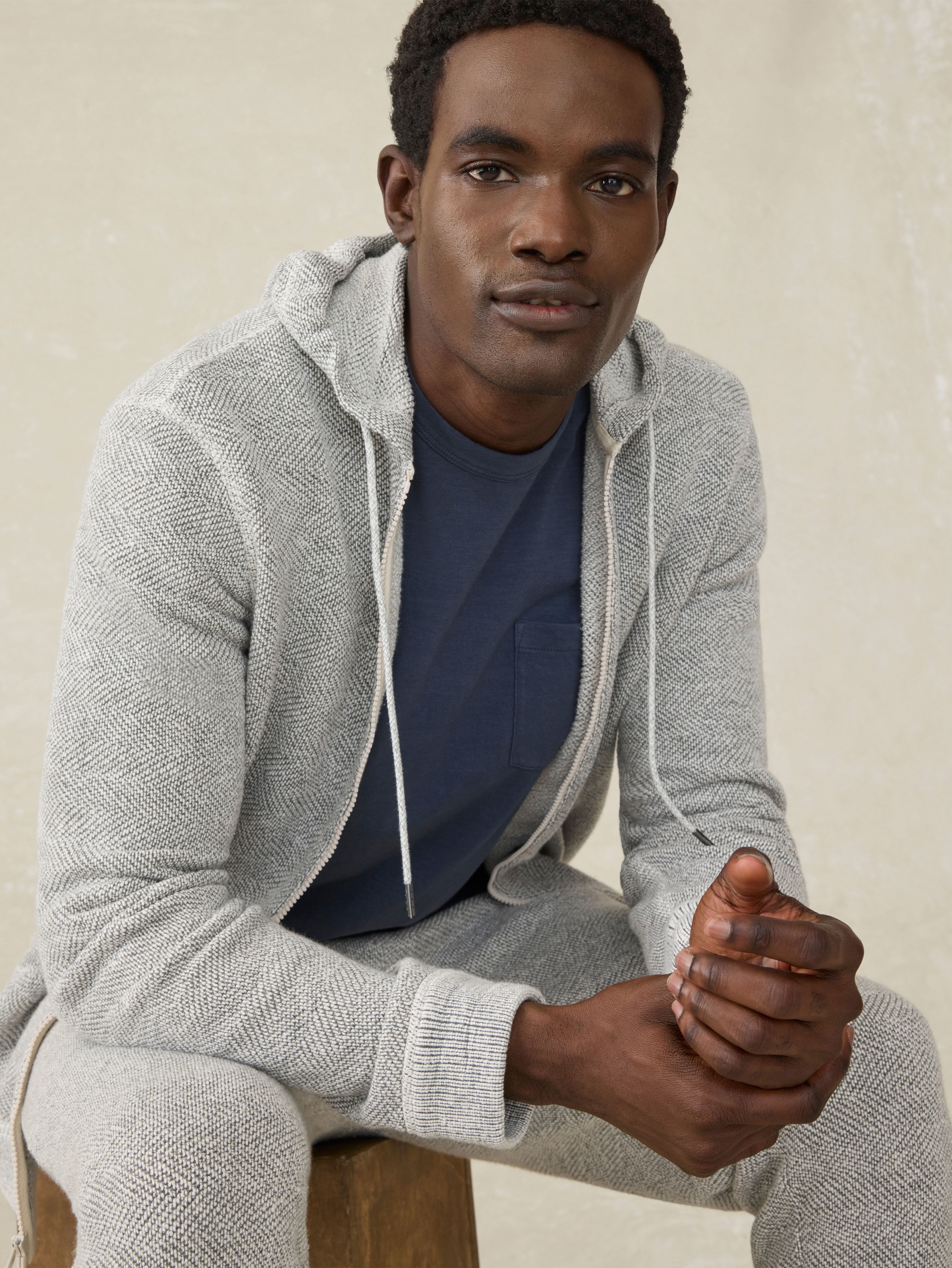 Whitewater Full Zip Hoodie - Grey Shell Loop | Faherty Brand