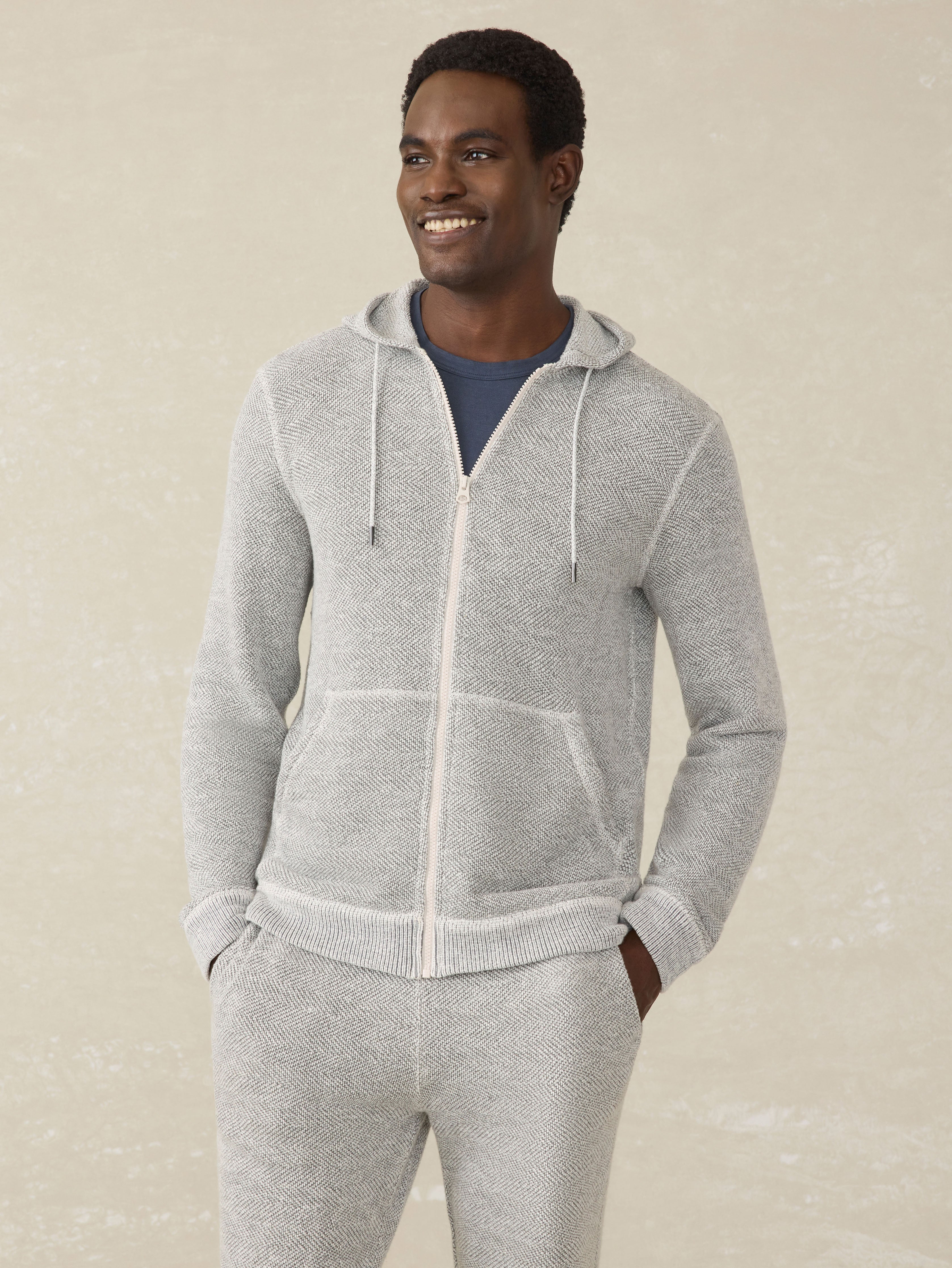 Whitewater Full Zip Hoodie - Grey Shell Loop | Faherty Brand