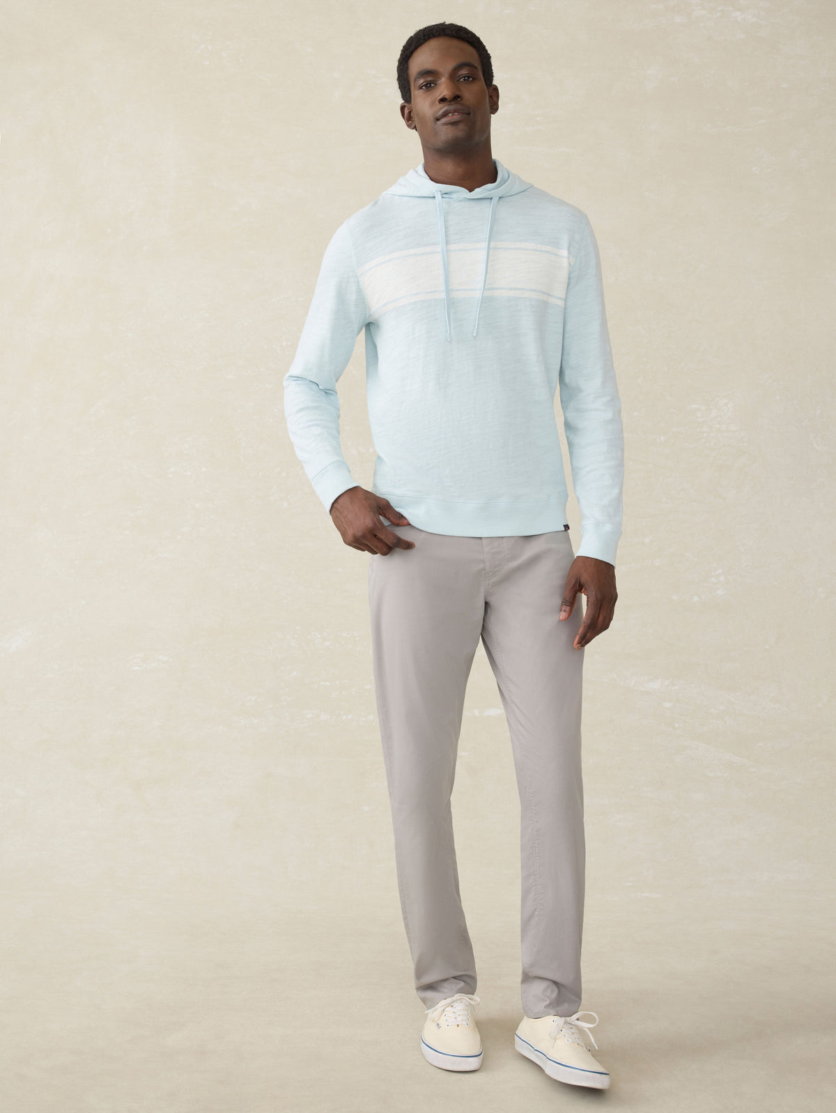  | Sunwashed Slub Hoodie - Sky Surf Stripe | Faherty Brand, image 4 of 5