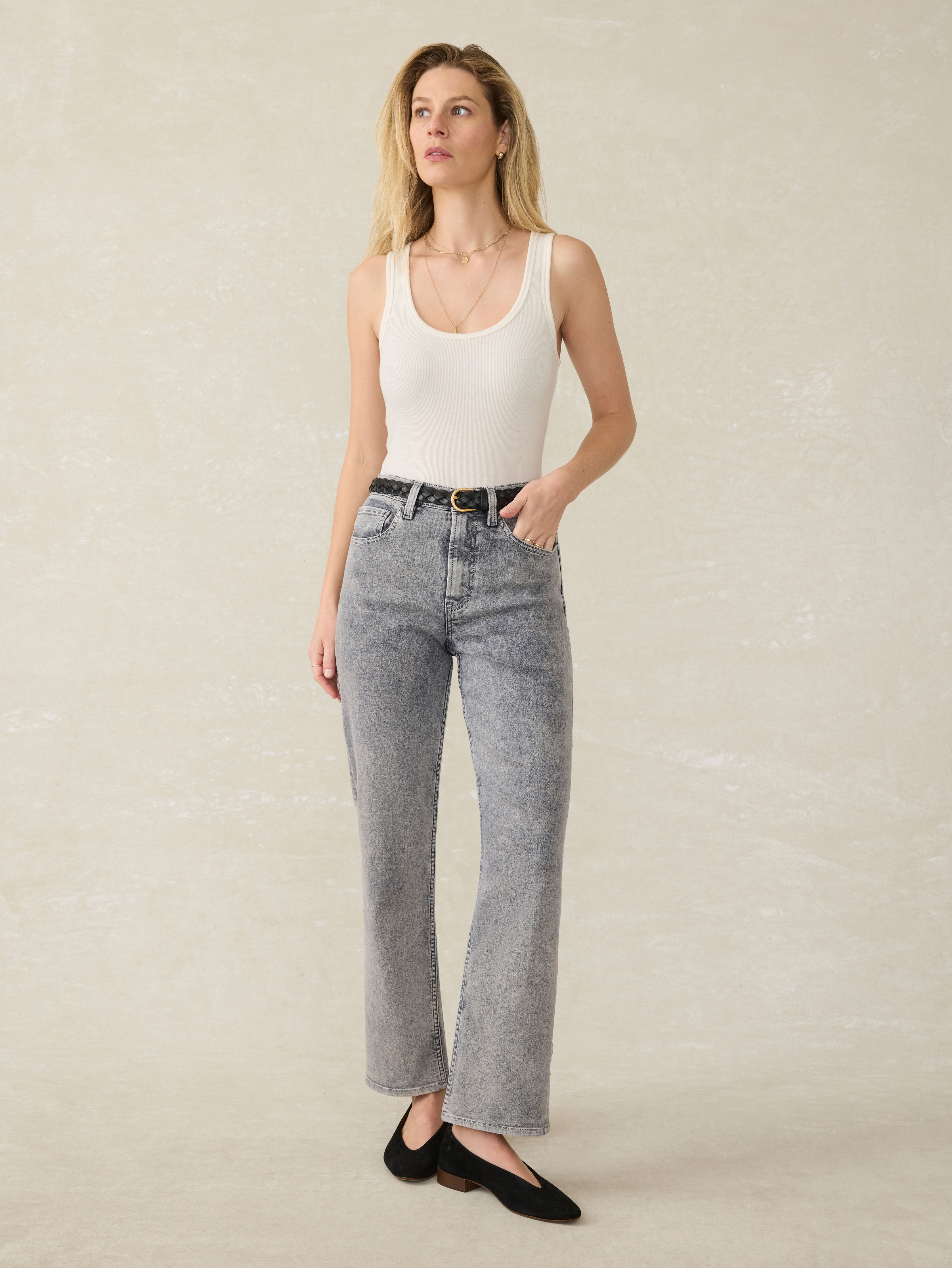 Slim Straight Sunwashed Denim - Washed Black | Faherty Brand