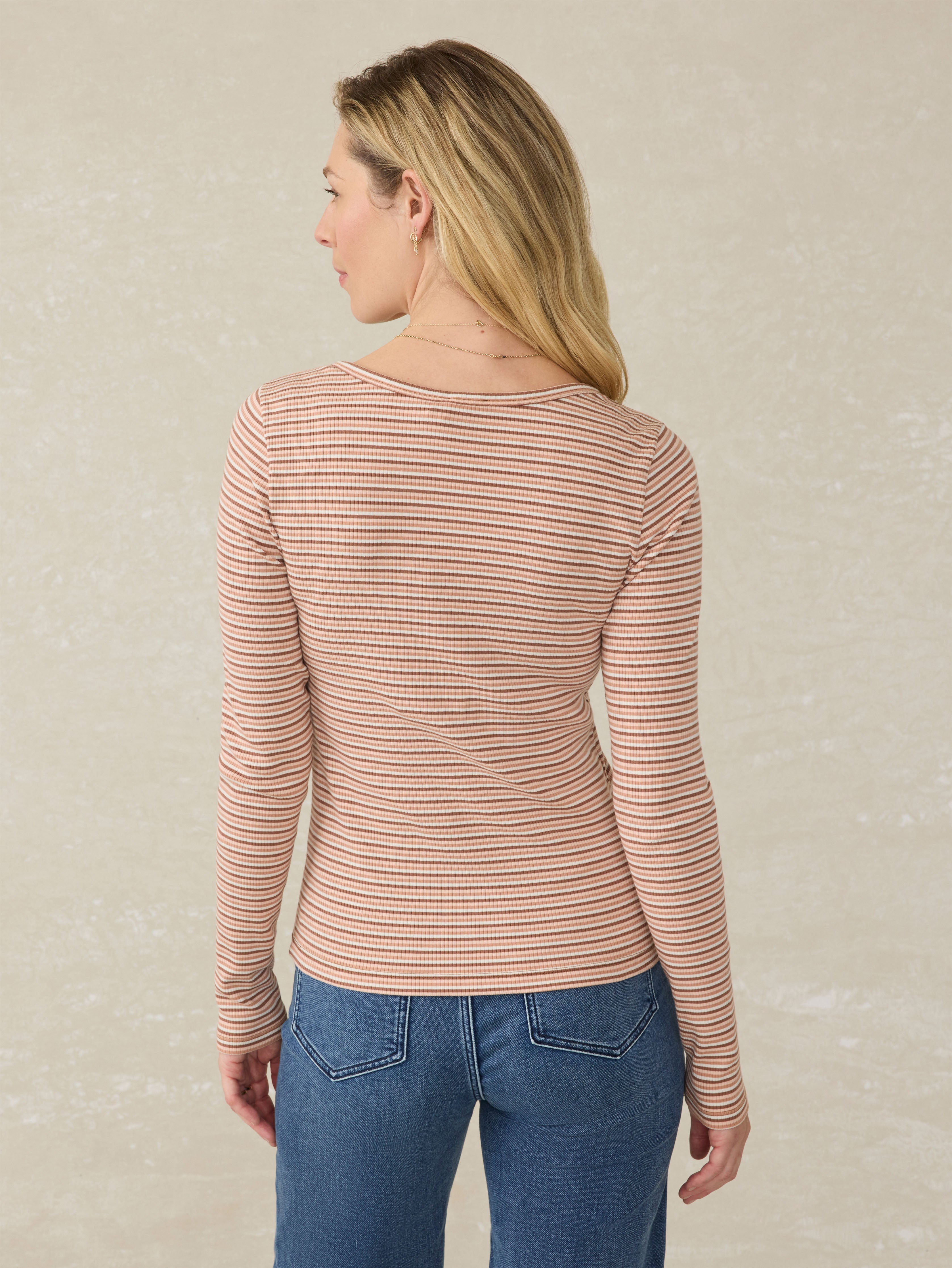 Freestyle Henley - Sandy Shoreline Stripe | Faherty Brand