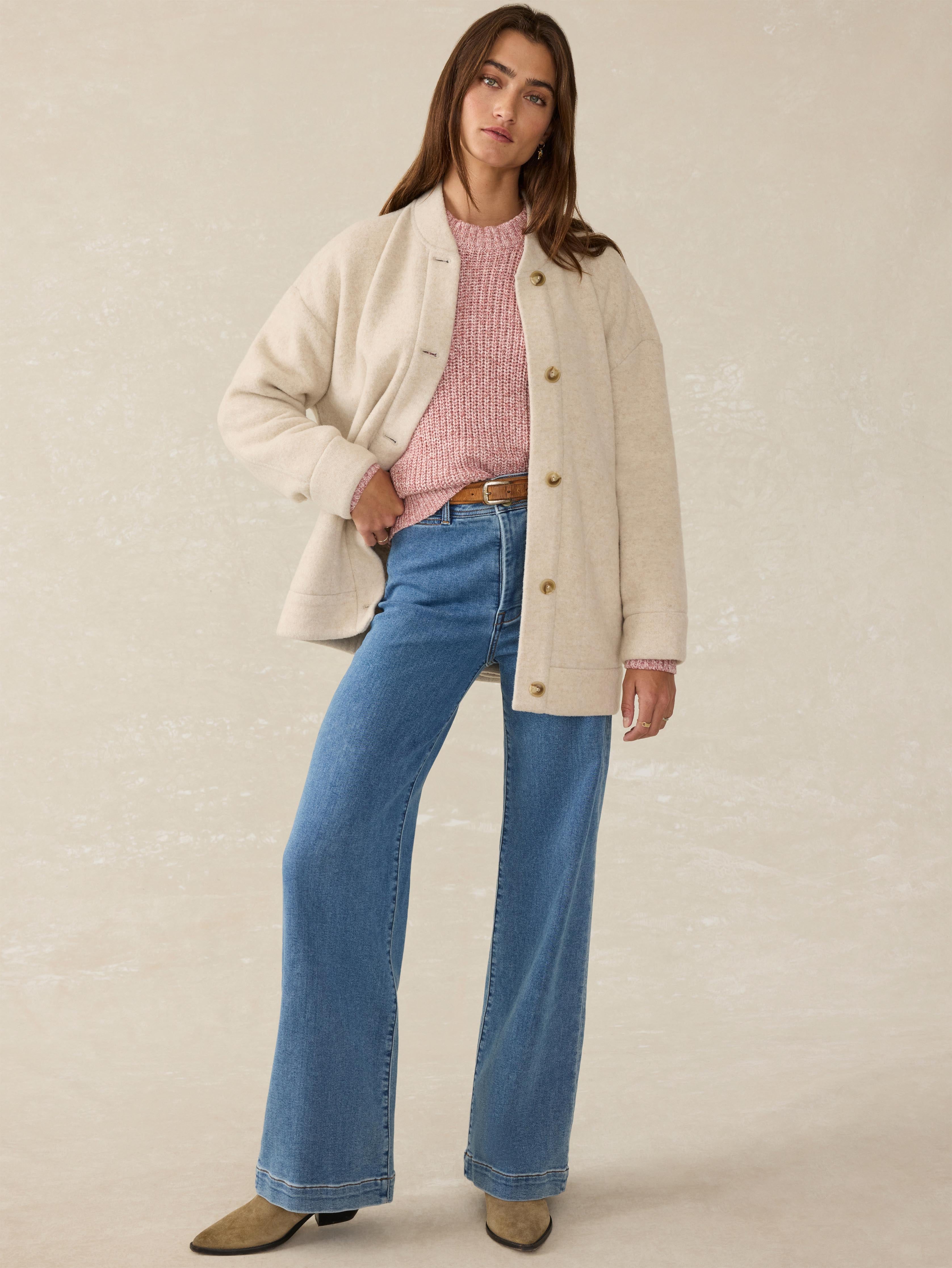 Pacific Knit Jacket - Oat Melange | Faherty Brand