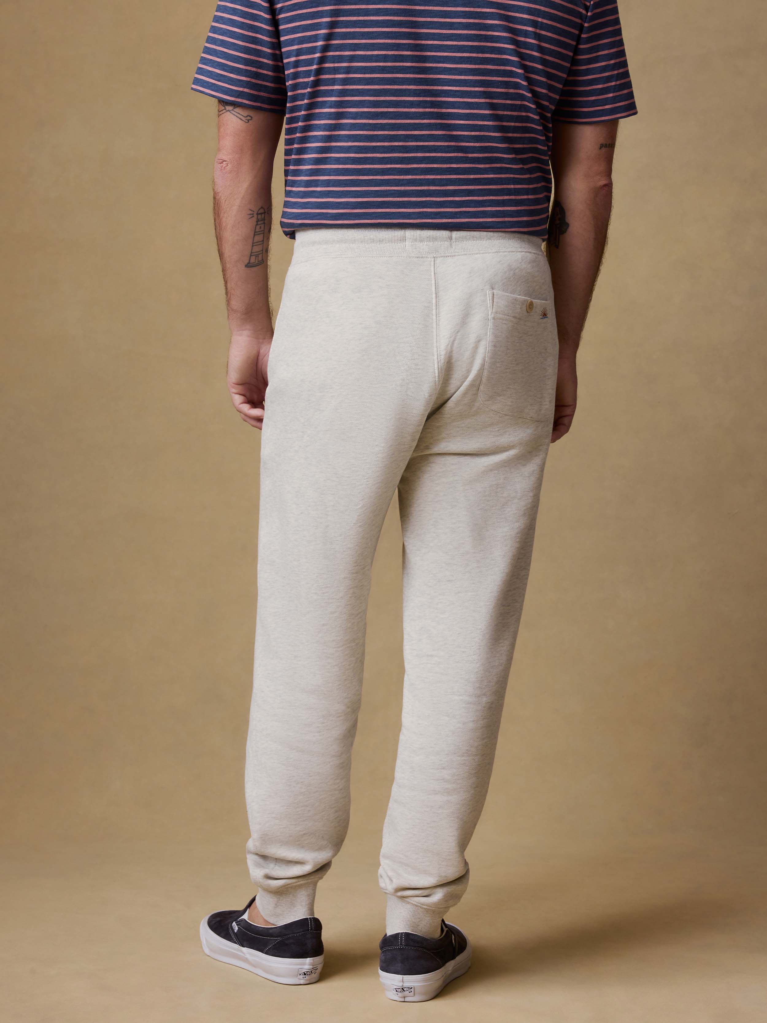 High Standard Fleece Sweatpant - Antique Ivory Heather | Faherty Brand