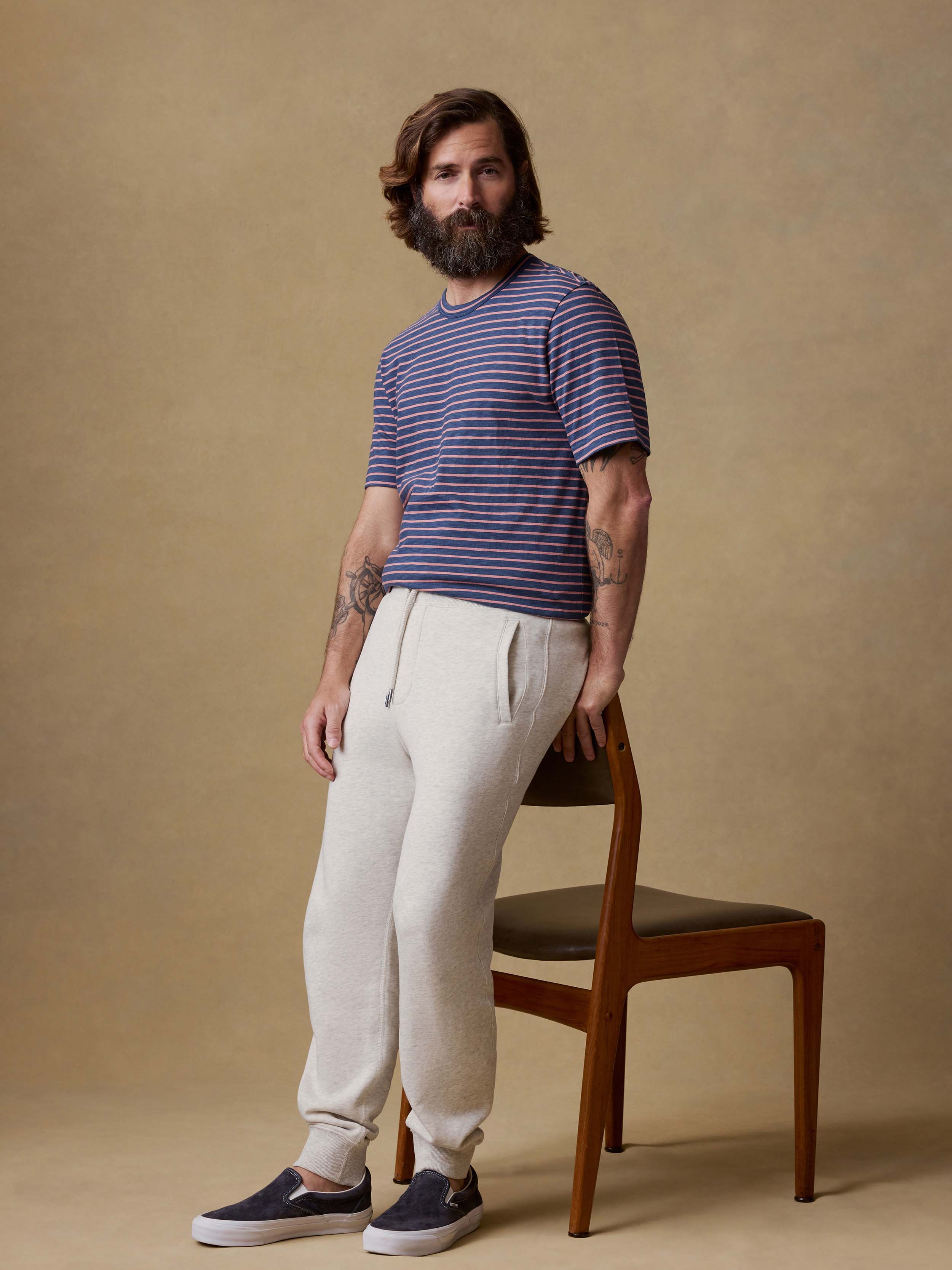 High Standard Fleece Sweatpant - Antique Ivory Heather | Faherty Brand