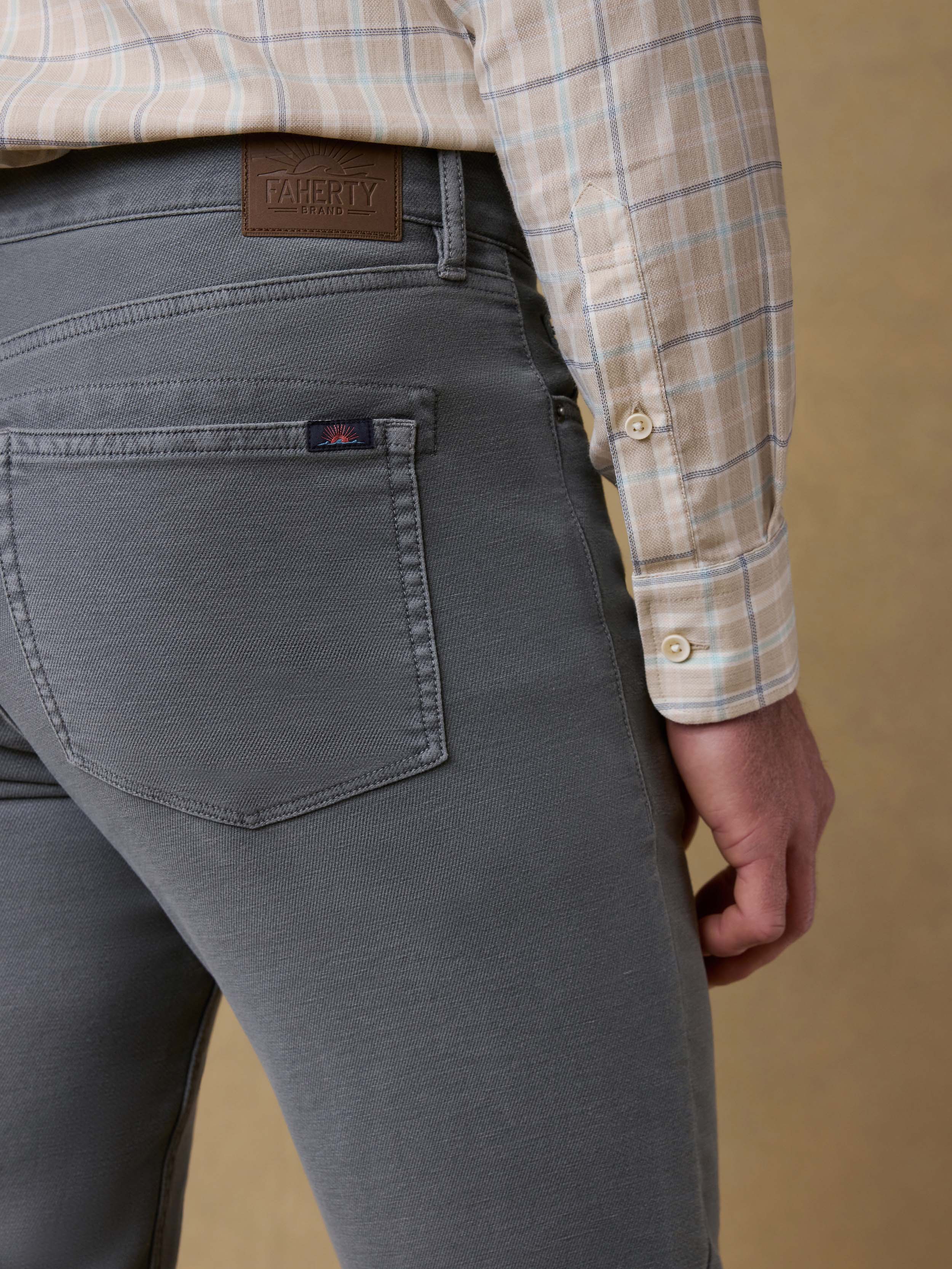 Stretch Terry 5-Pocket Athletic Fit Pant - Slate | Faherty Brand