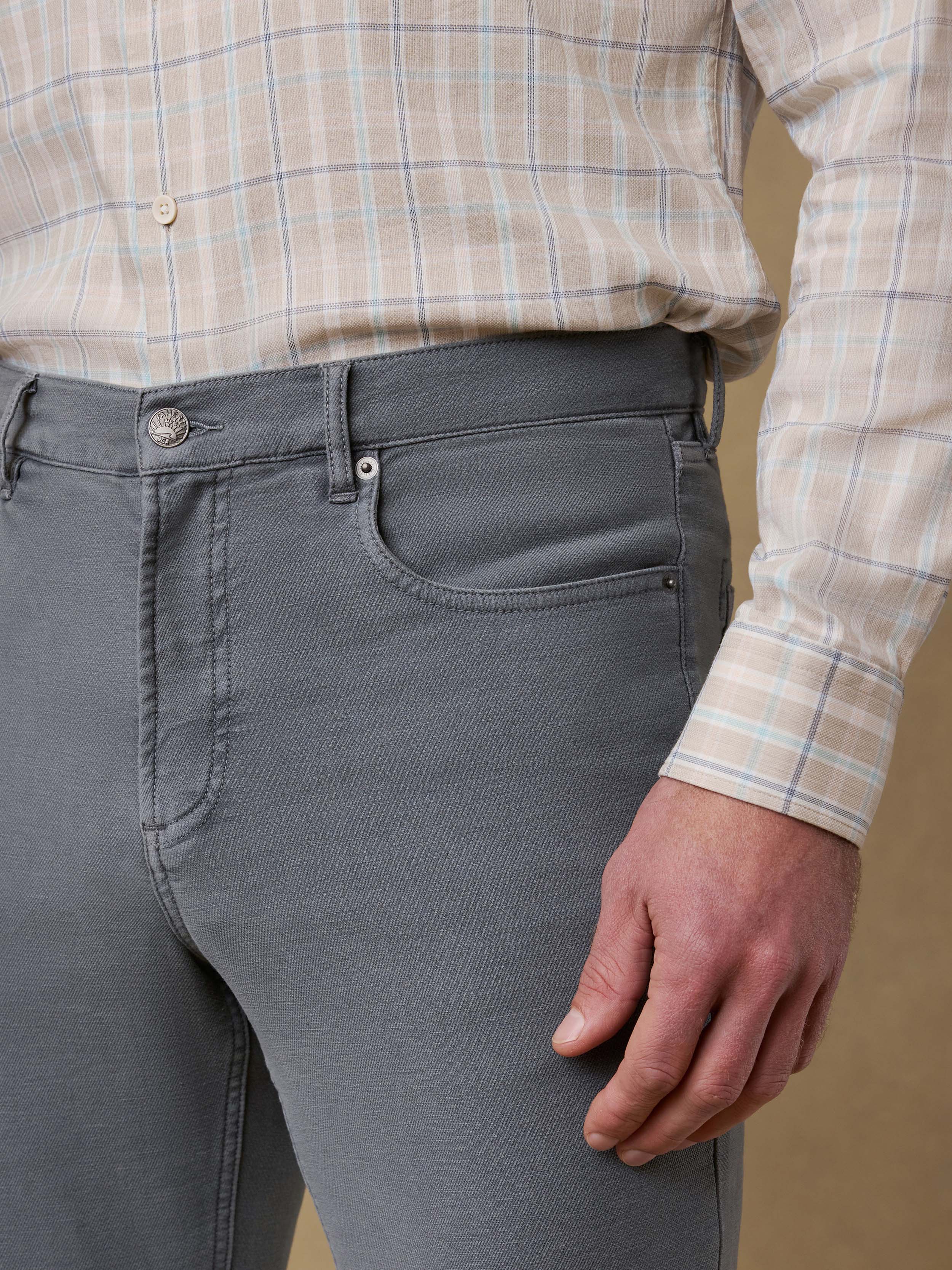 Stretch Terry 5-Pocket Athletic Fit Pant - Slate | Faherty Brand