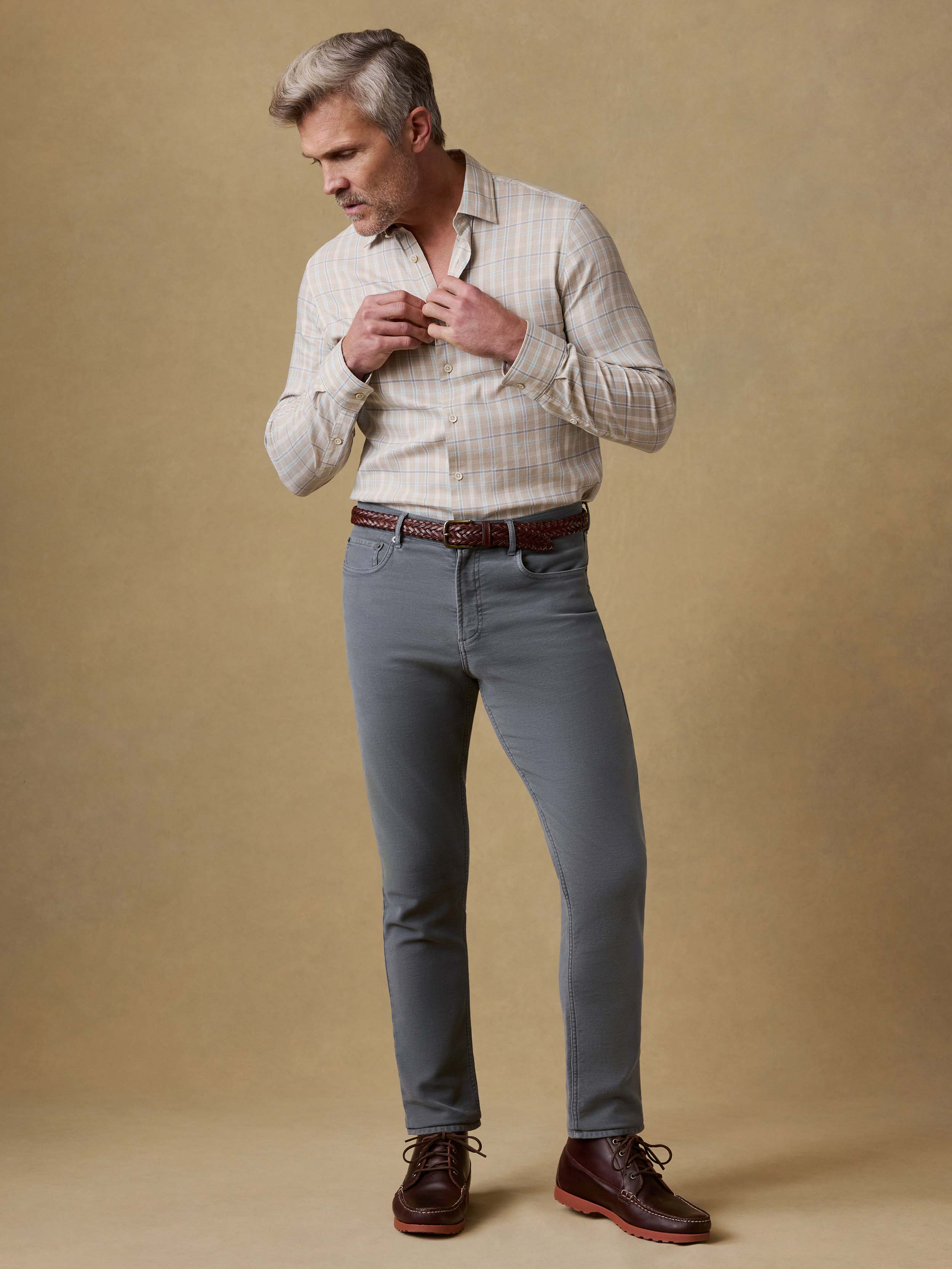 Stretch Terry 5-Pocket Athletic Fit Pant - Slate | Faherty Brand