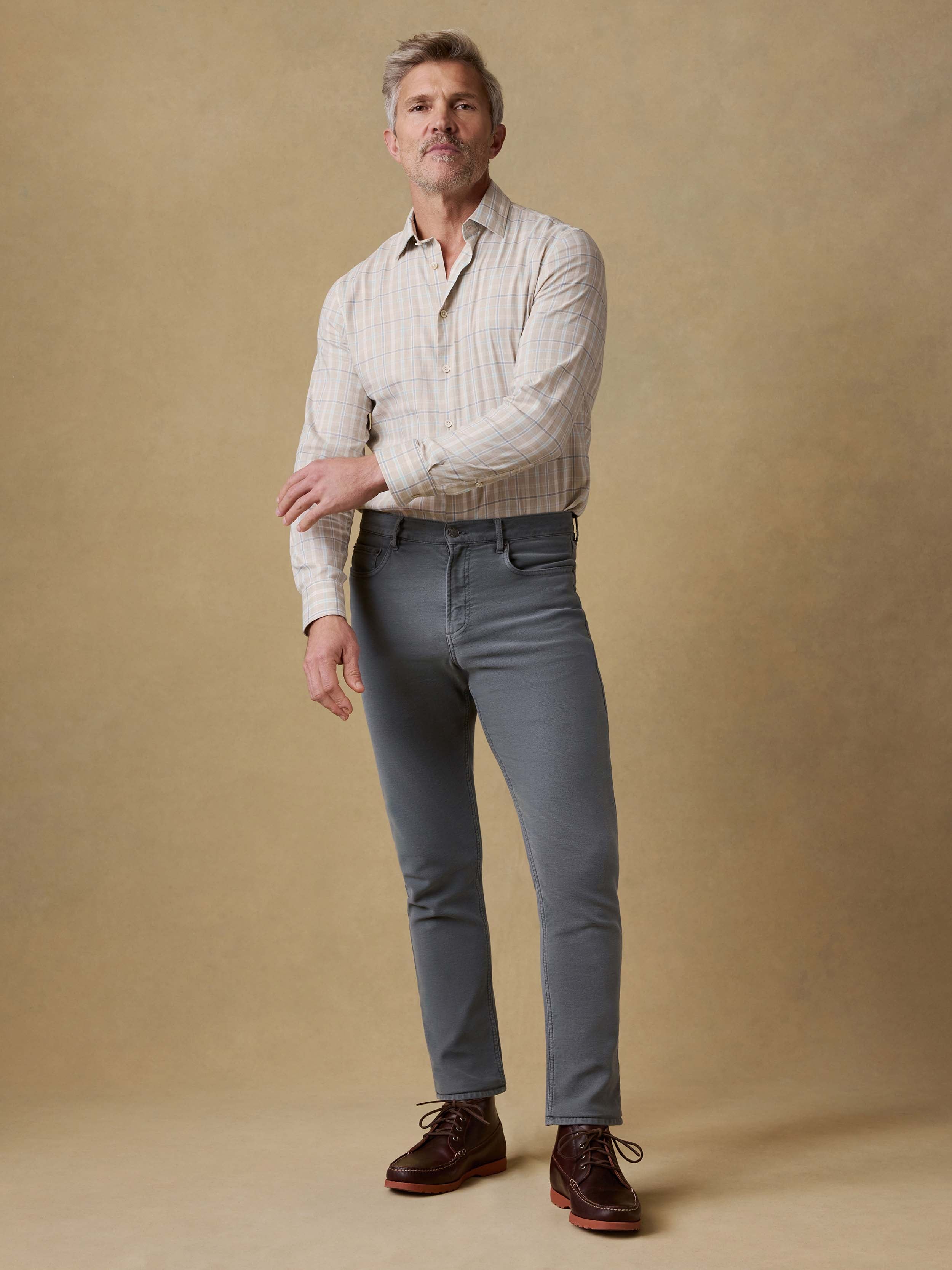 Stretch Terry 5-Pocket Athletic Fit Pant - Slate | Faherty Brand