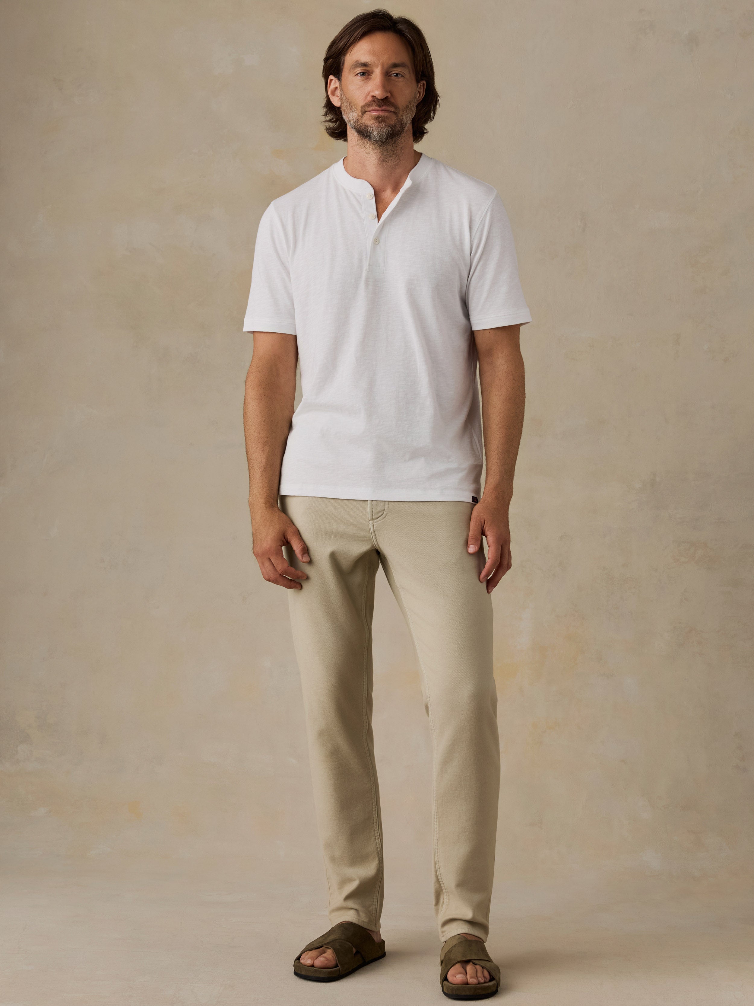 Stretch Terry 5-Pocket Pant - Stone | Faherty Brand