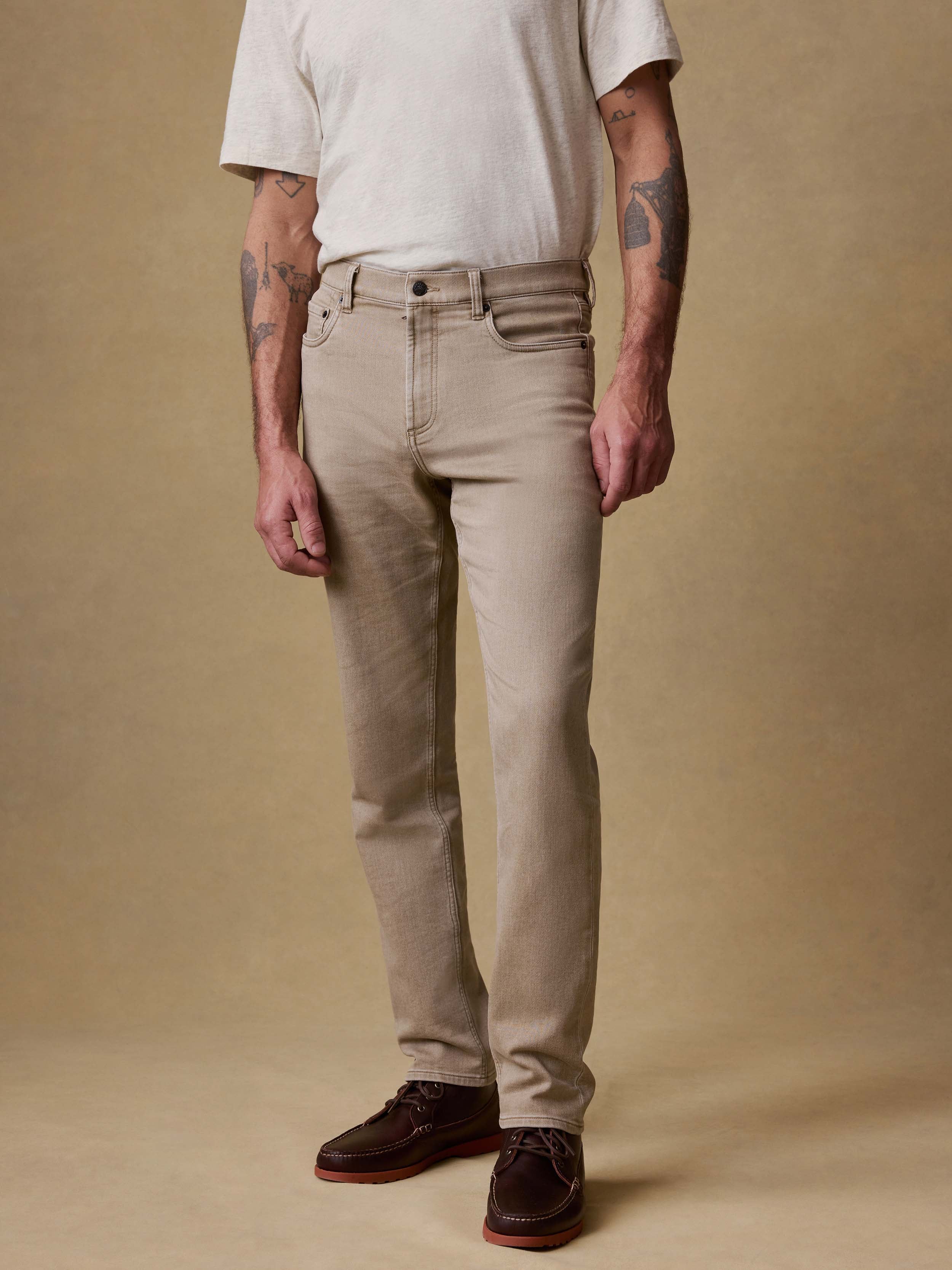 Stretch Terry 5-Pocket Pant - Desert Khaki | Faherty Brand
