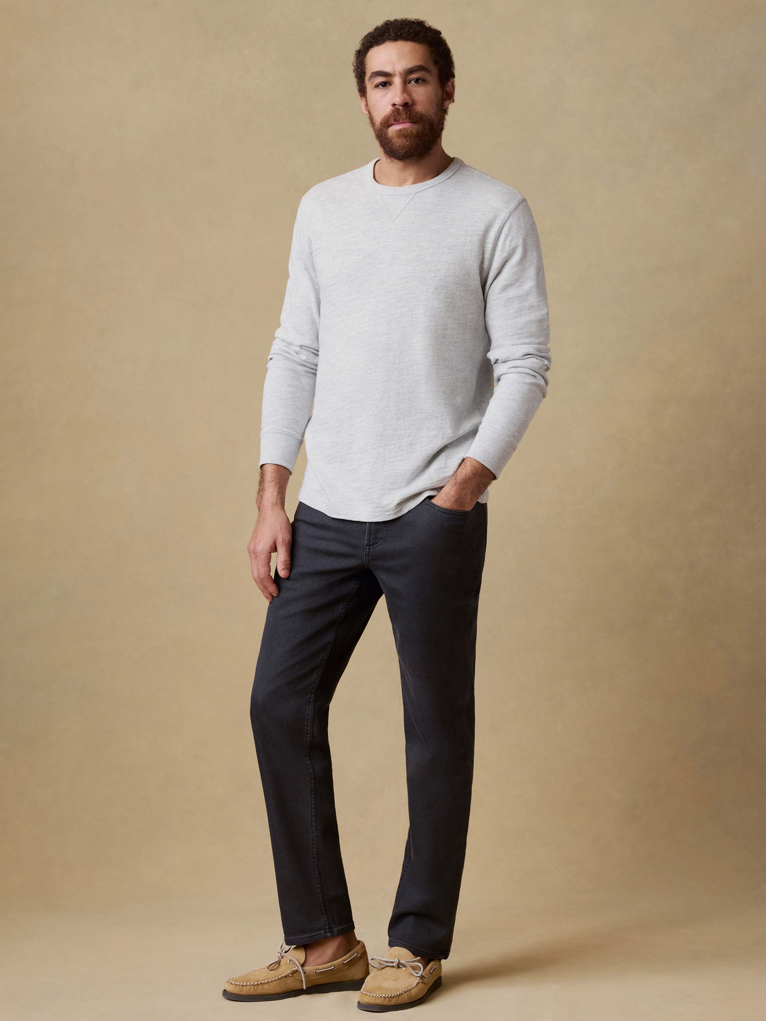 Stretch Terry 5-Pocket Pant - Onyx Black | Faherty Brand