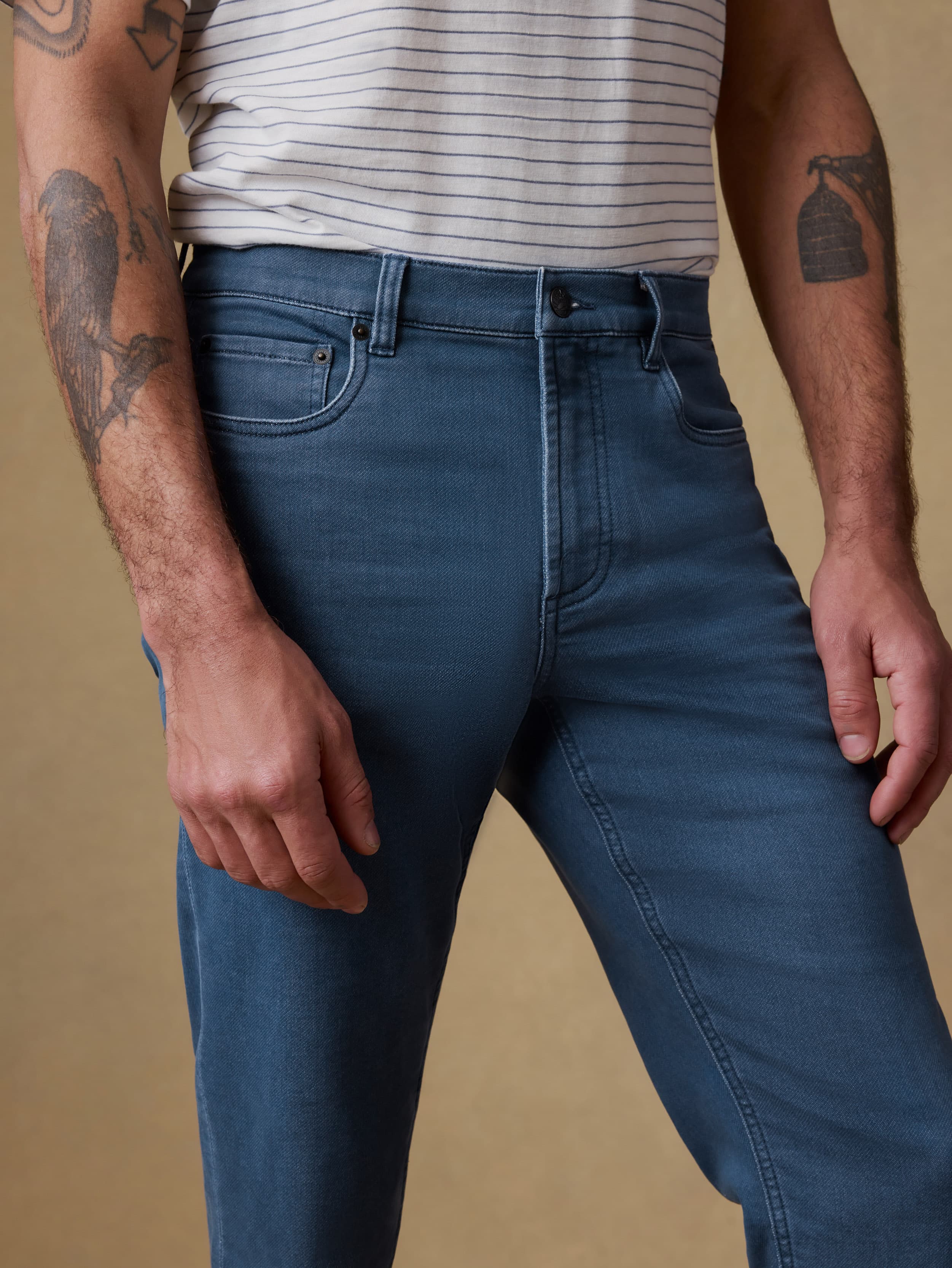 Stretch Terry 5-Pocket Pant - Pacific Tides | Faherty Brand