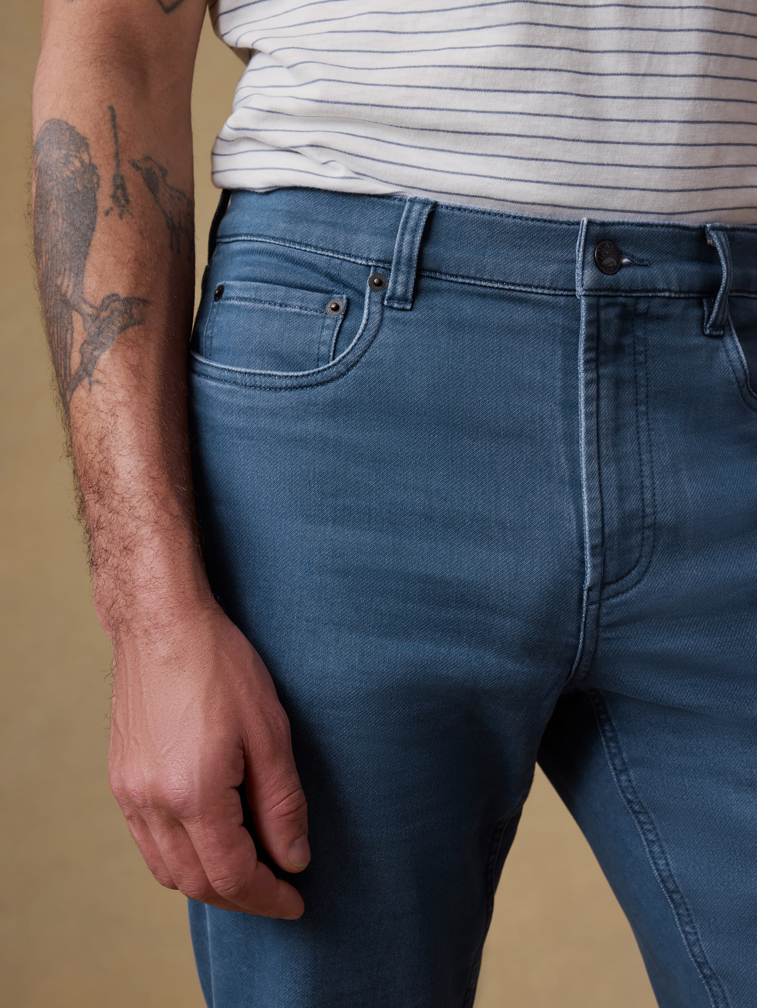 Stretch Terry 5-Pocket Pant - Pacific Tides | Faherty Brand