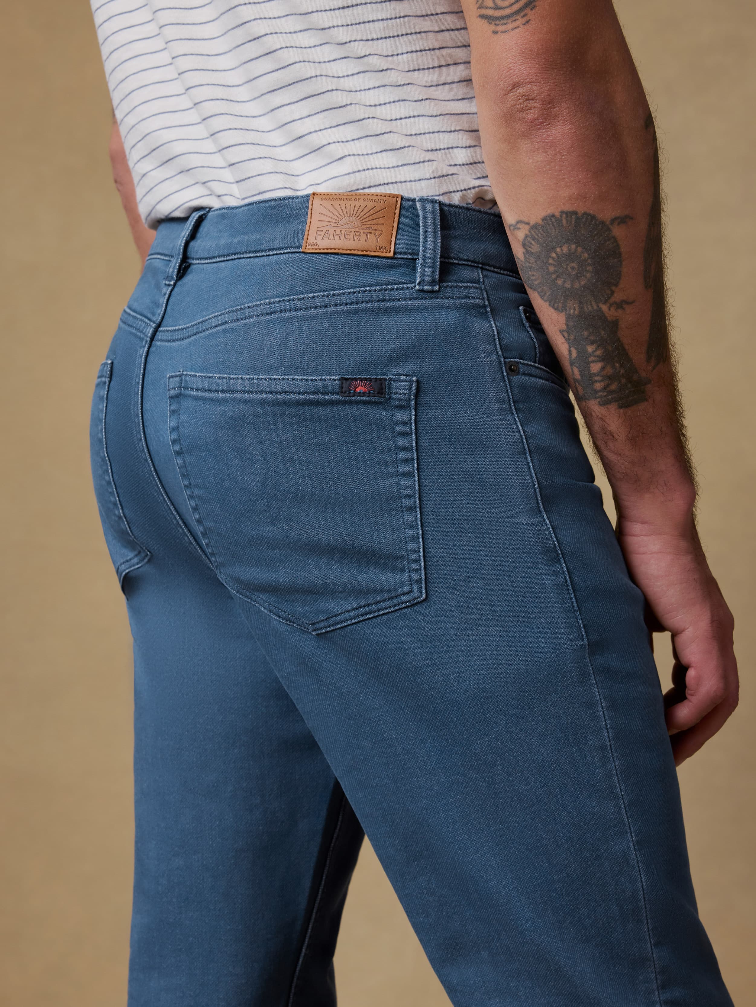 Stretch Terry 5-Pocket Pant - Pacific Tides | Faherty Brand