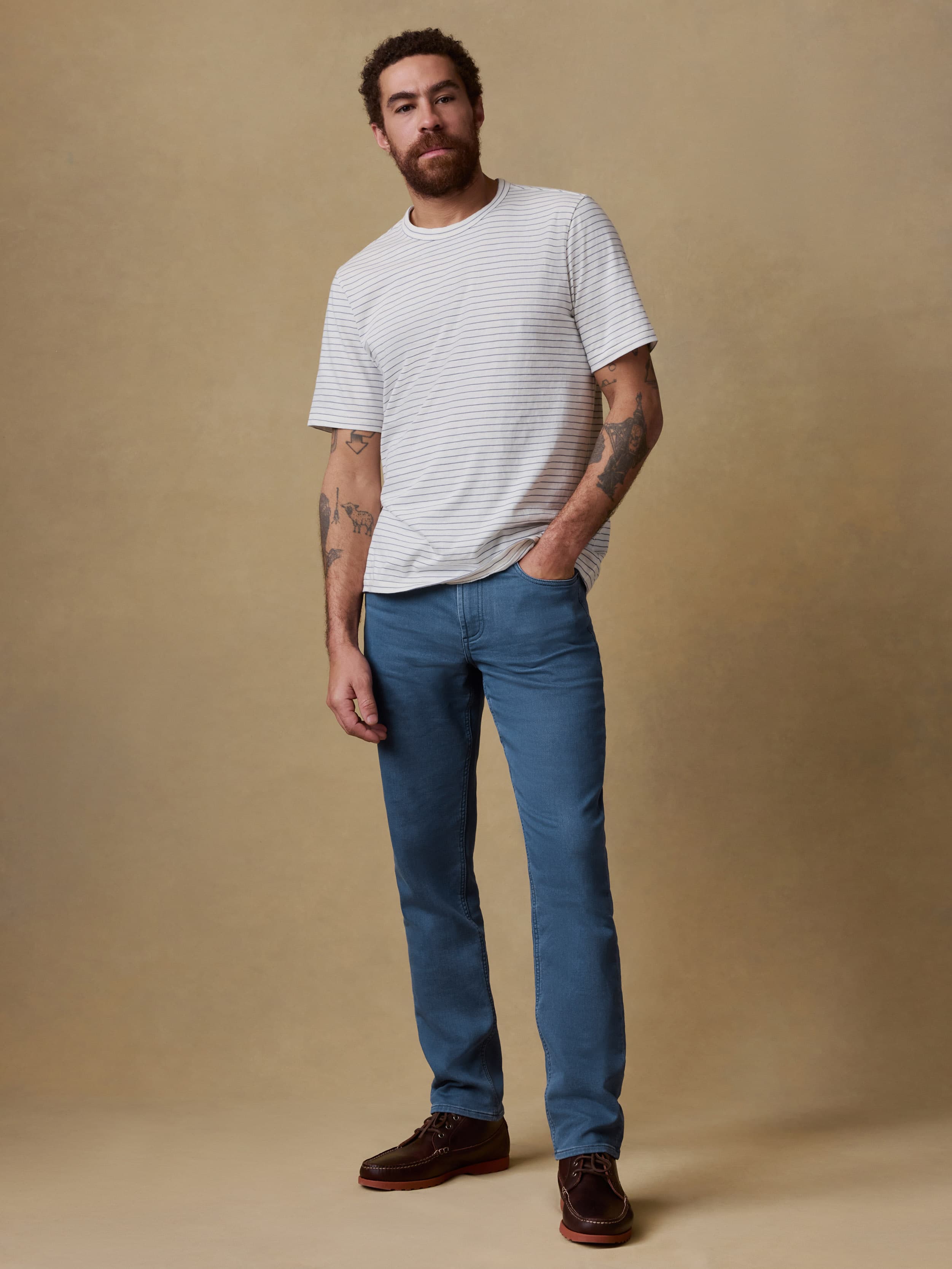 Stretch Terry 5-Pocket Pant - Pacific Tides | Faherty Brand