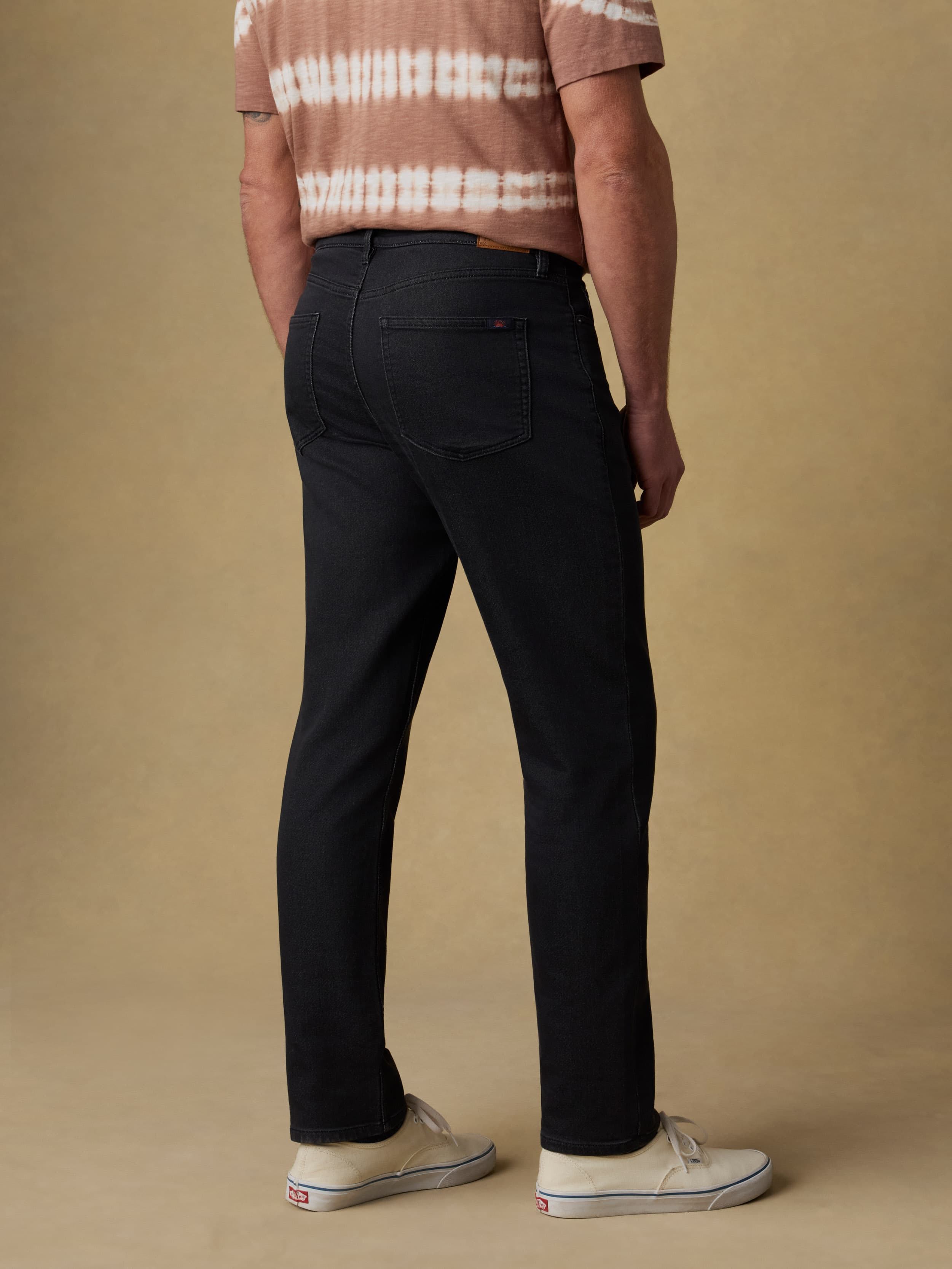 Stretch Terry 5-Pocket Athletic Fit Pant - Onyx Black | Faherty Brand