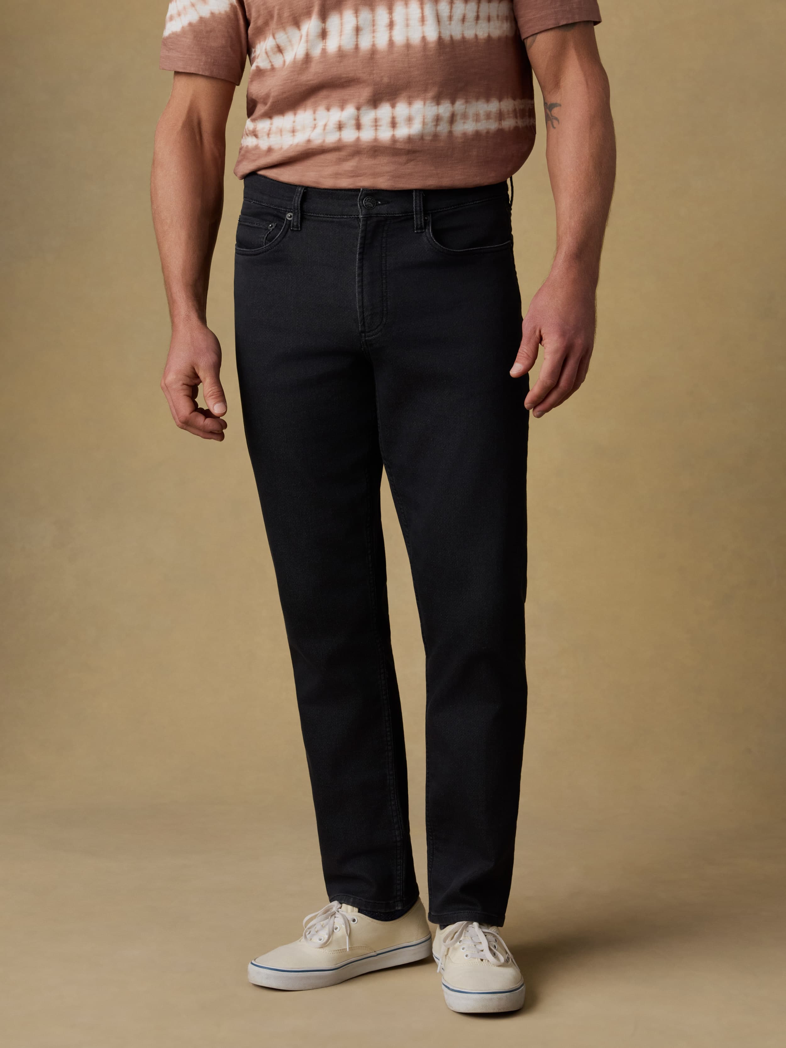 Stretch Terry 5-Pocket Athletic Fit Pant - Onyx Black | Faherty Brand