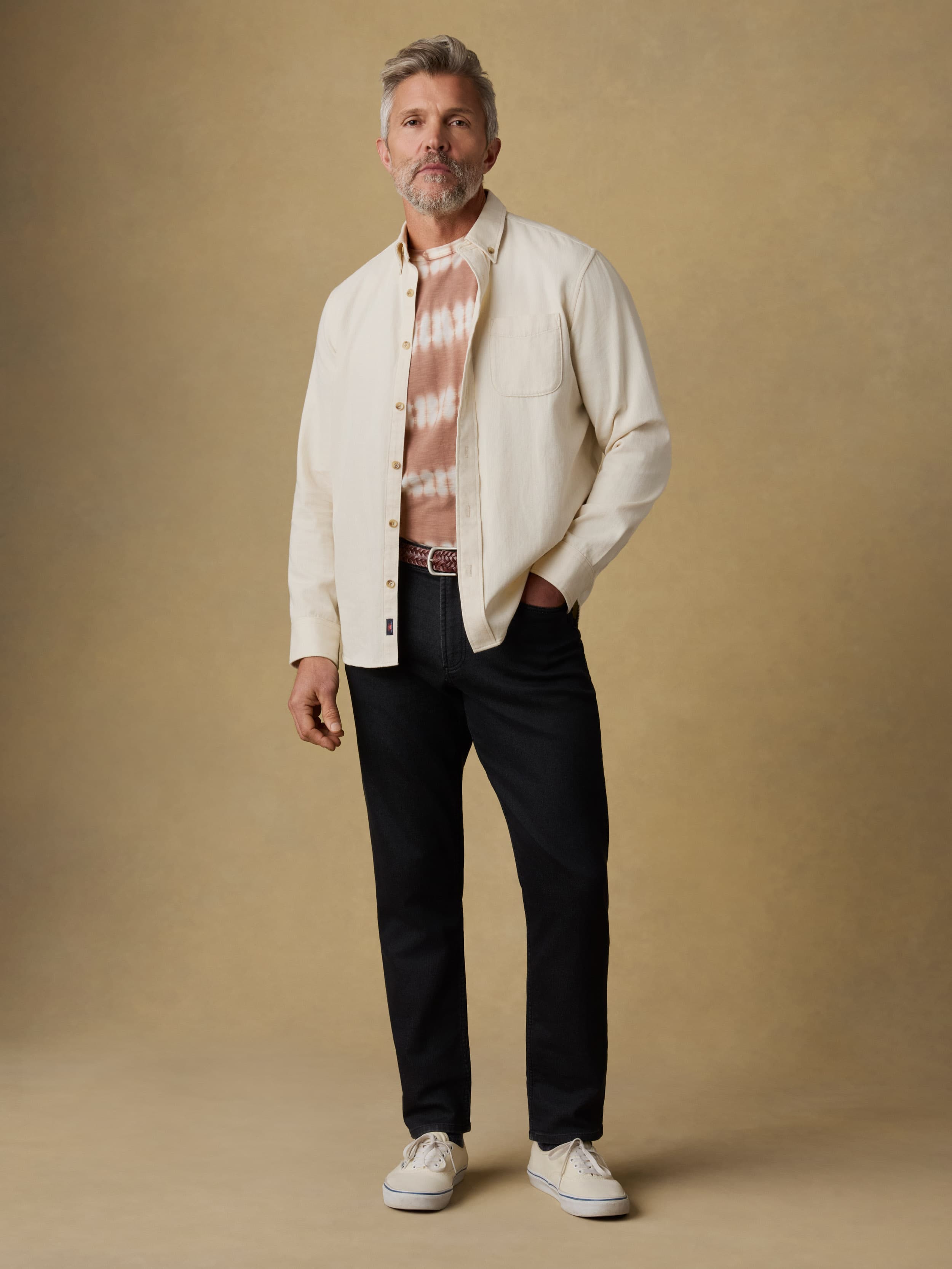 Stretch Terry 5-Pocket Athletic Fit Pant - Onyx Black | Faherty Brand