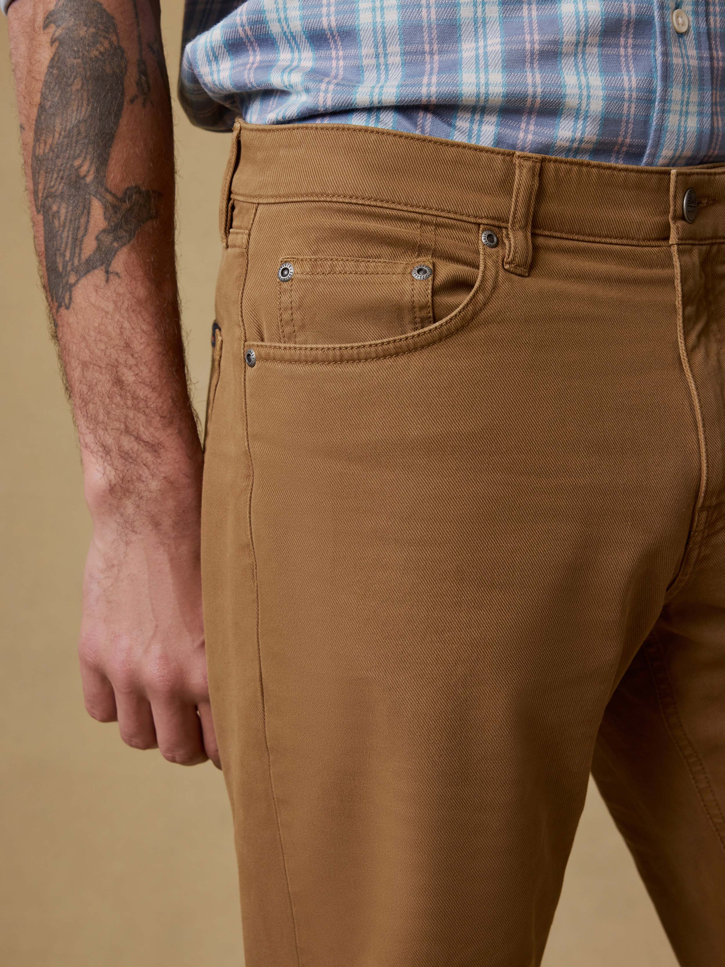 Reserve Twill 5-Pocket Pant - Kodiak Brown | Faherty Brand