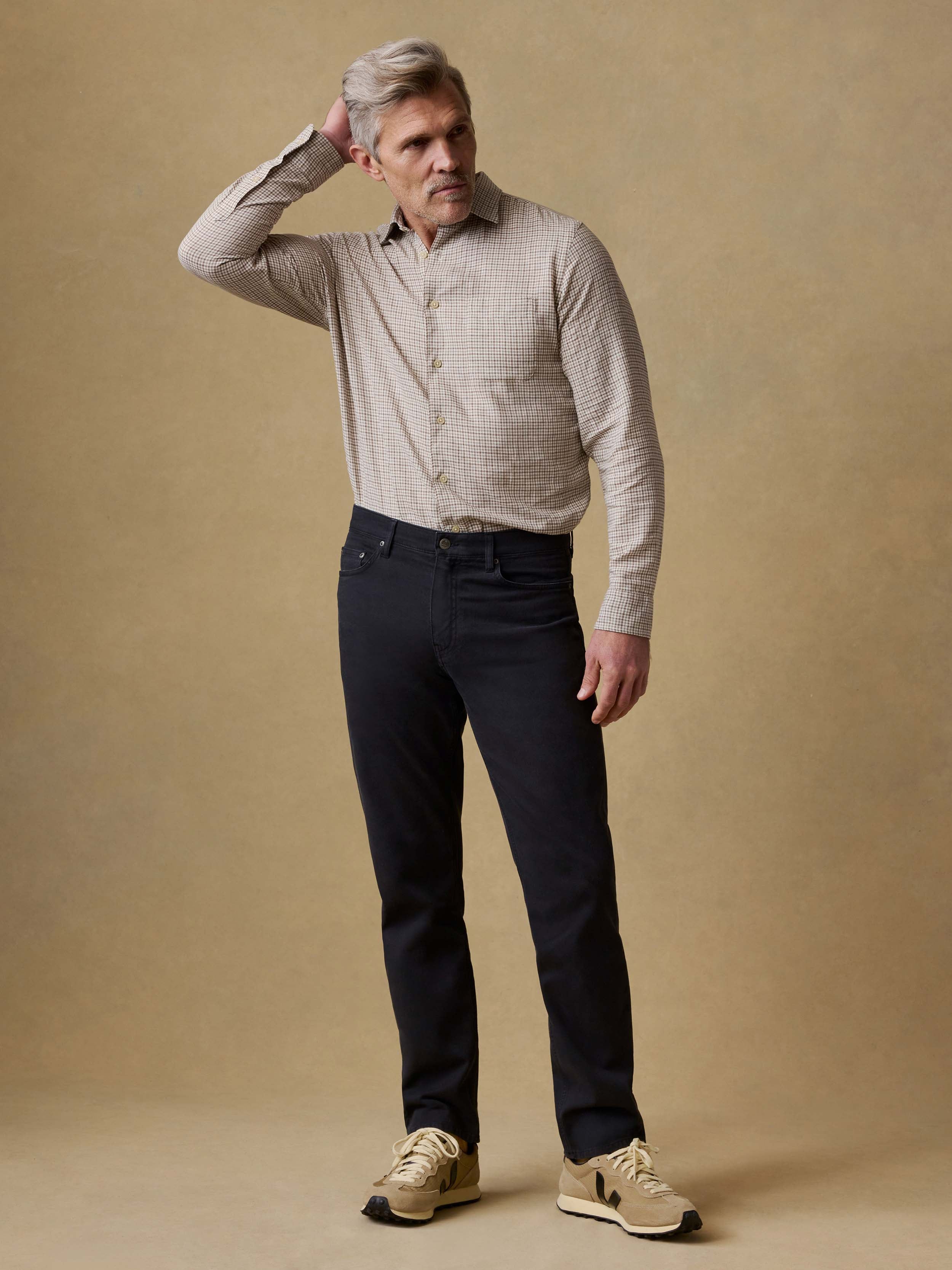 Reserve Twill 5-Pocket Pant - Ridge Black | Faherty Brand