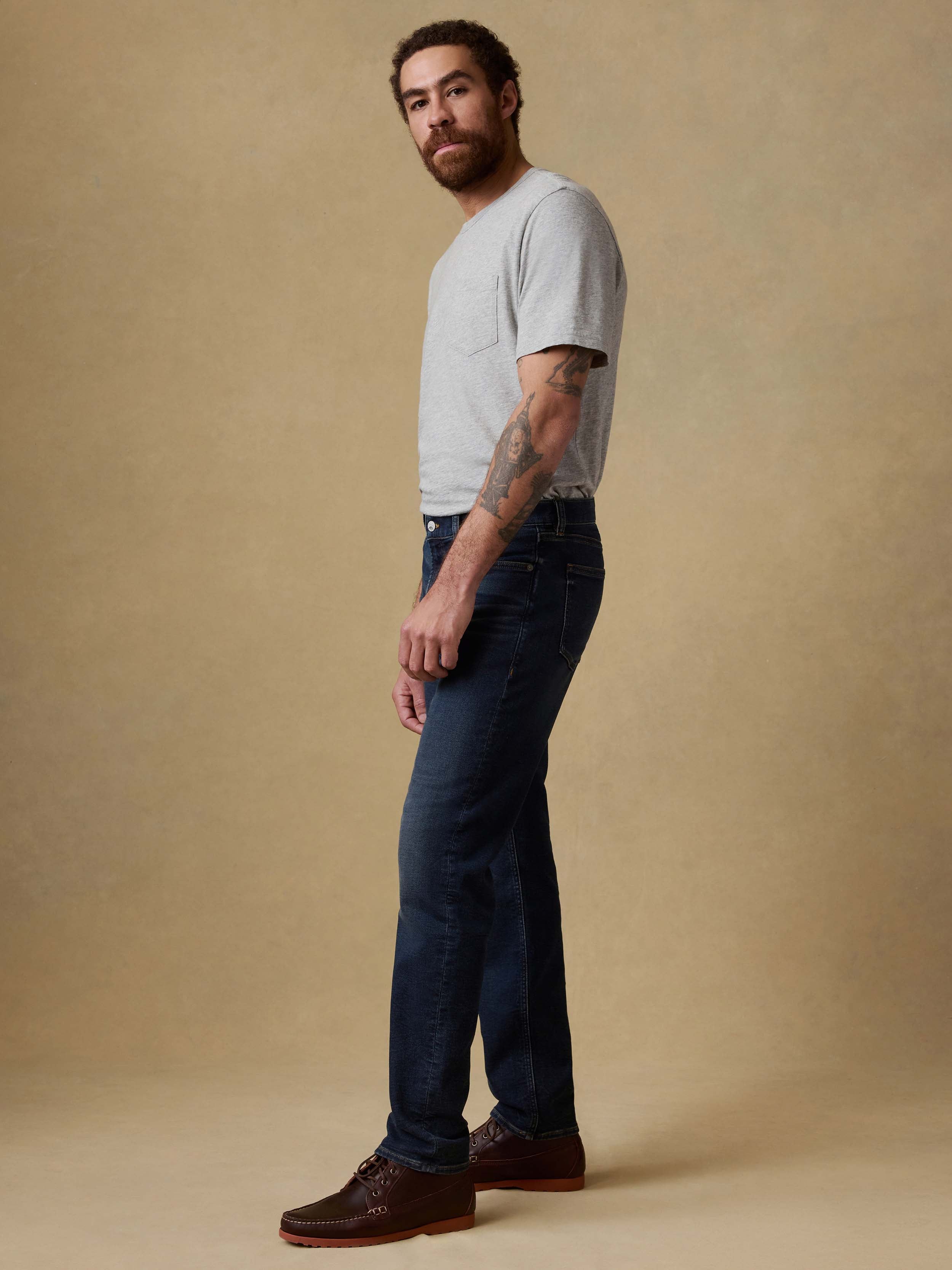 Stretch Terry Indigo 5-Pocket - Belmar Coast Wash | Faherty Brand