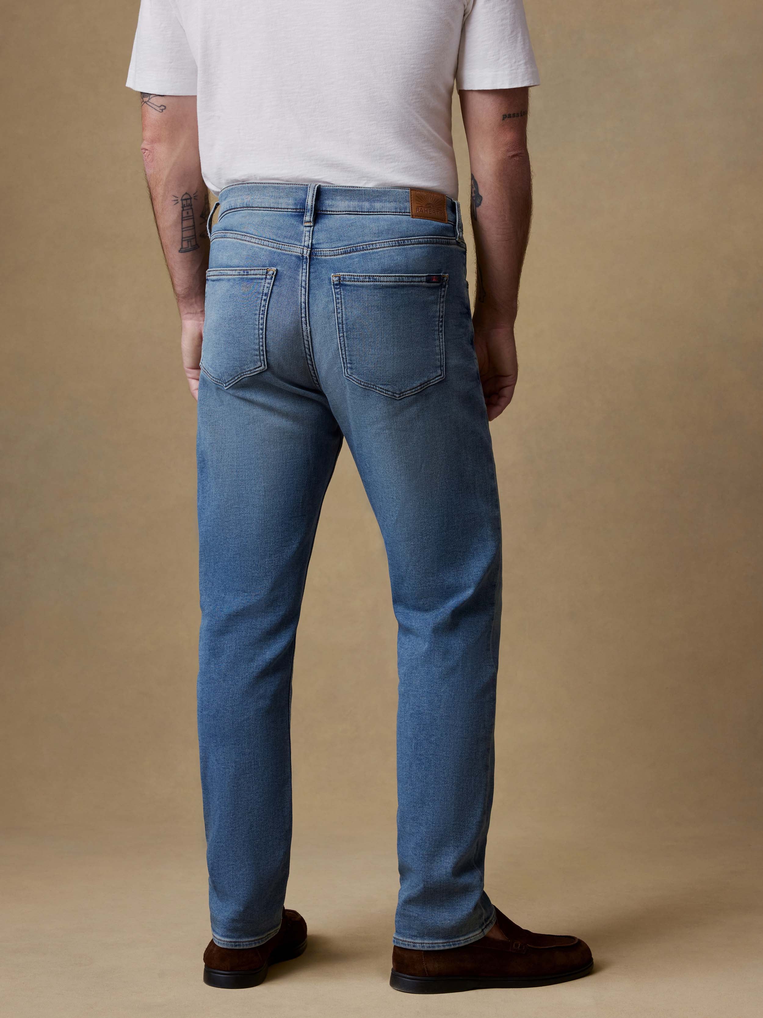 Stretch Terry Indigo 5-Pocket - Indigo Ocean Wash | Faherty Brand