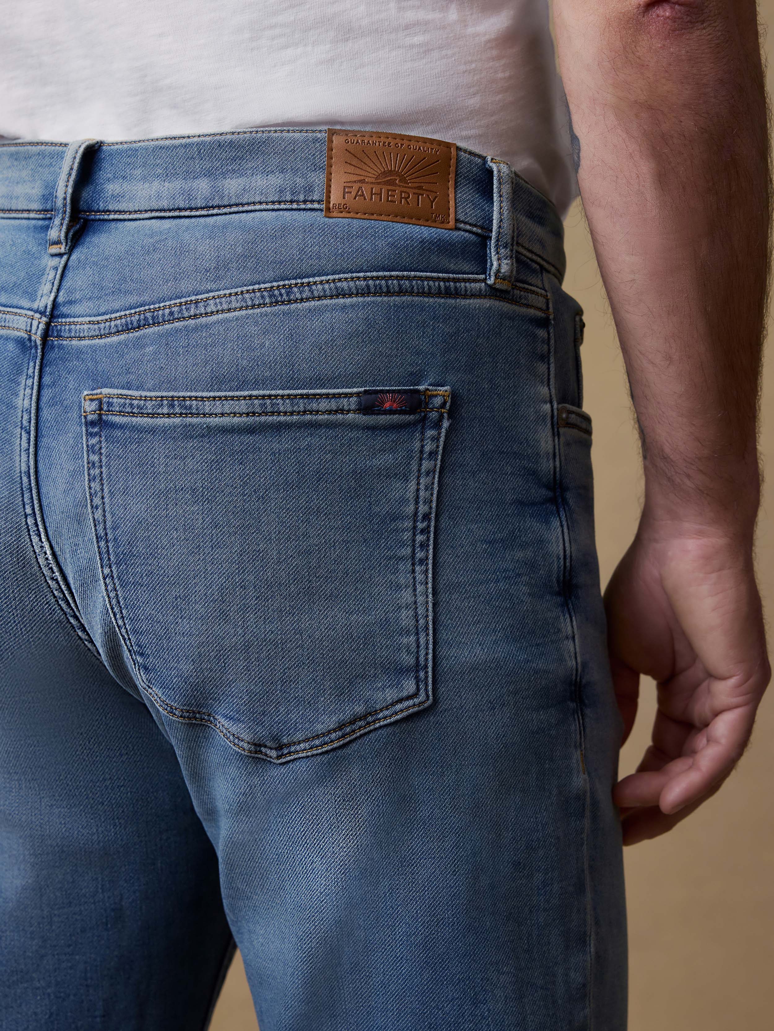 Stretch Terry Indigo 5-Pocket - Indigo Ocean Wash | Faherty Brand