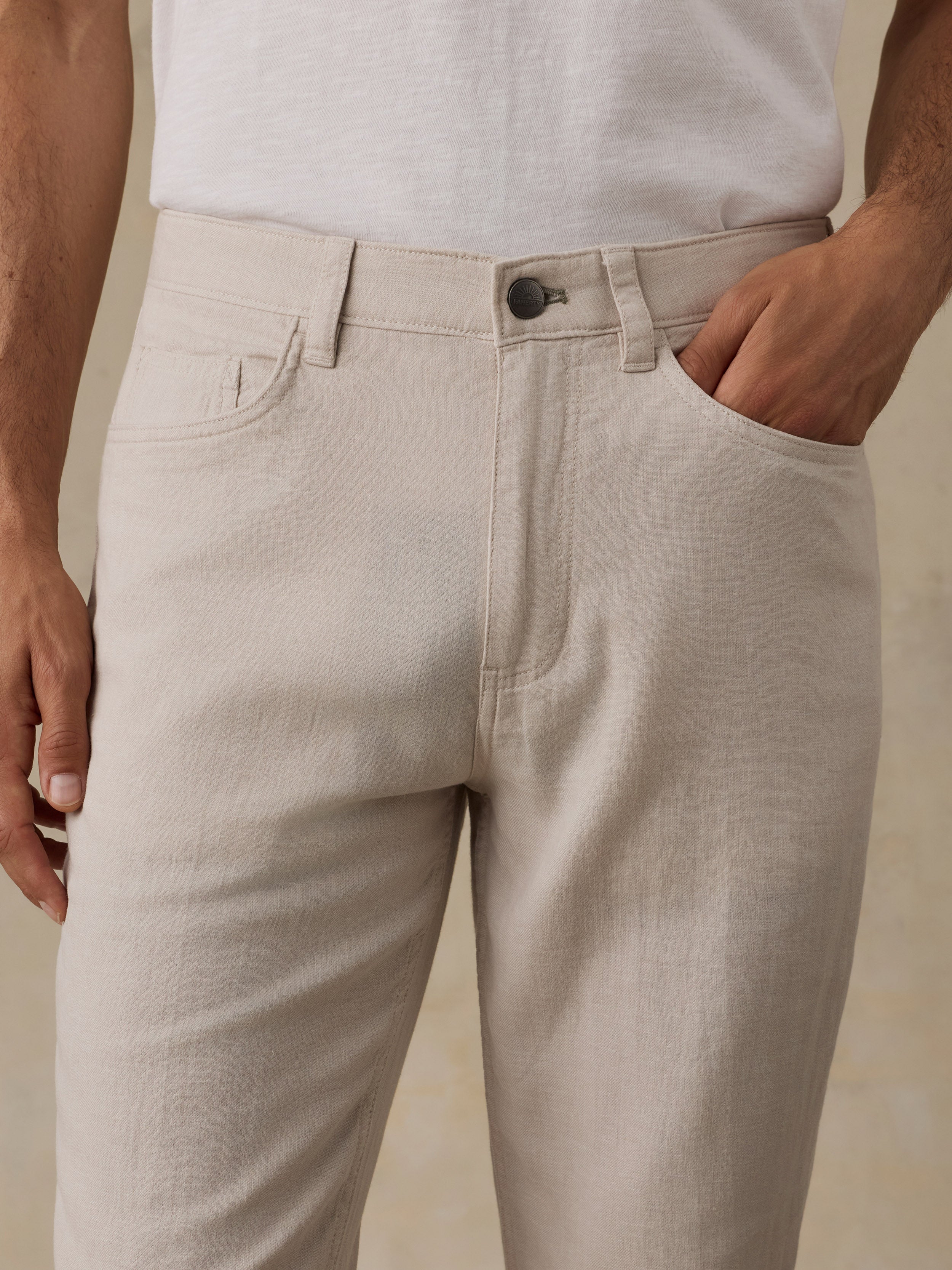 Movement™ Linen 5-Pocket Pant - Dorset Sand | Faherty Brand