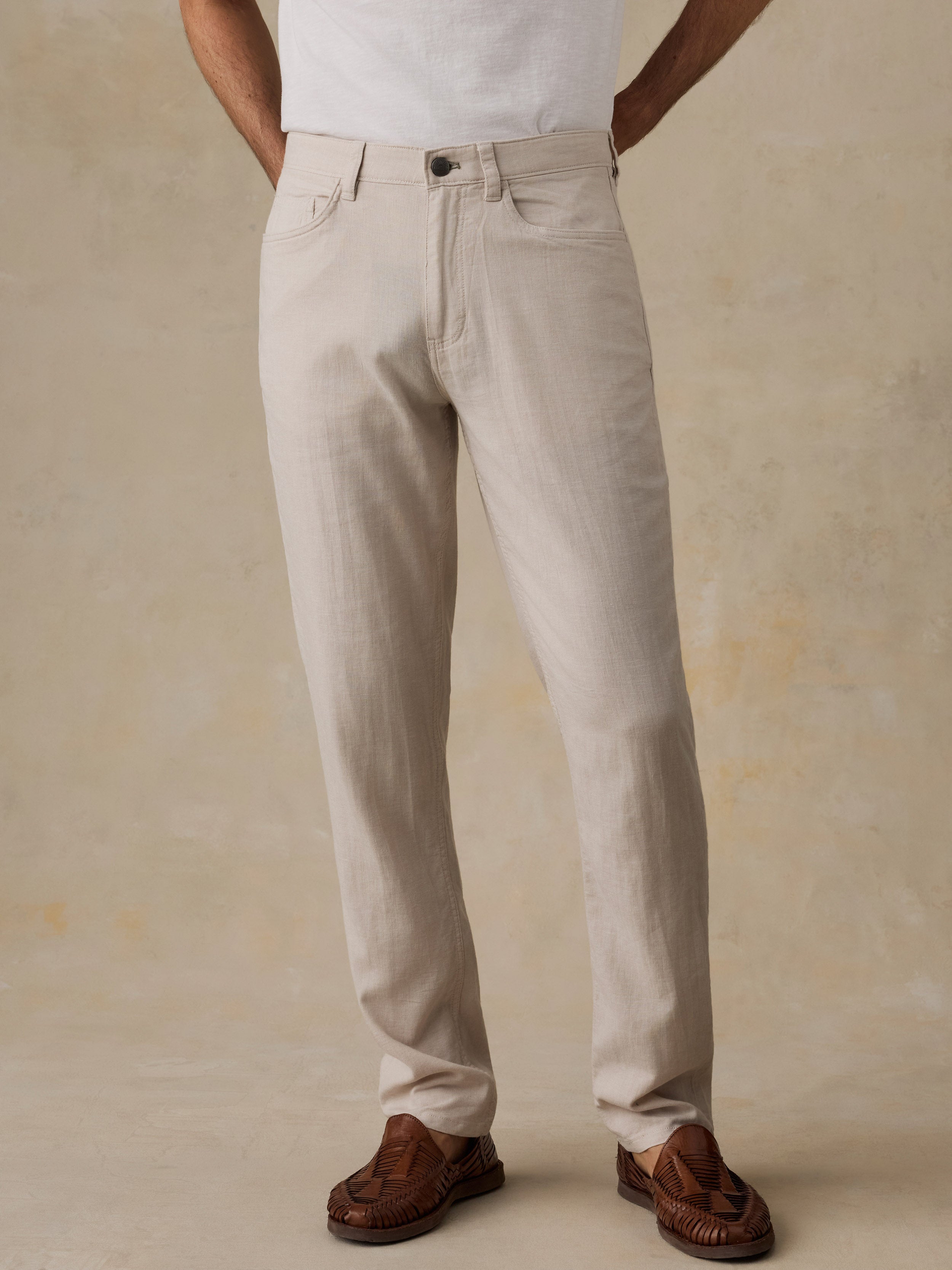 Movement™ Linen 5-Pocket Pant - Dorset Sand | Faherty Brand