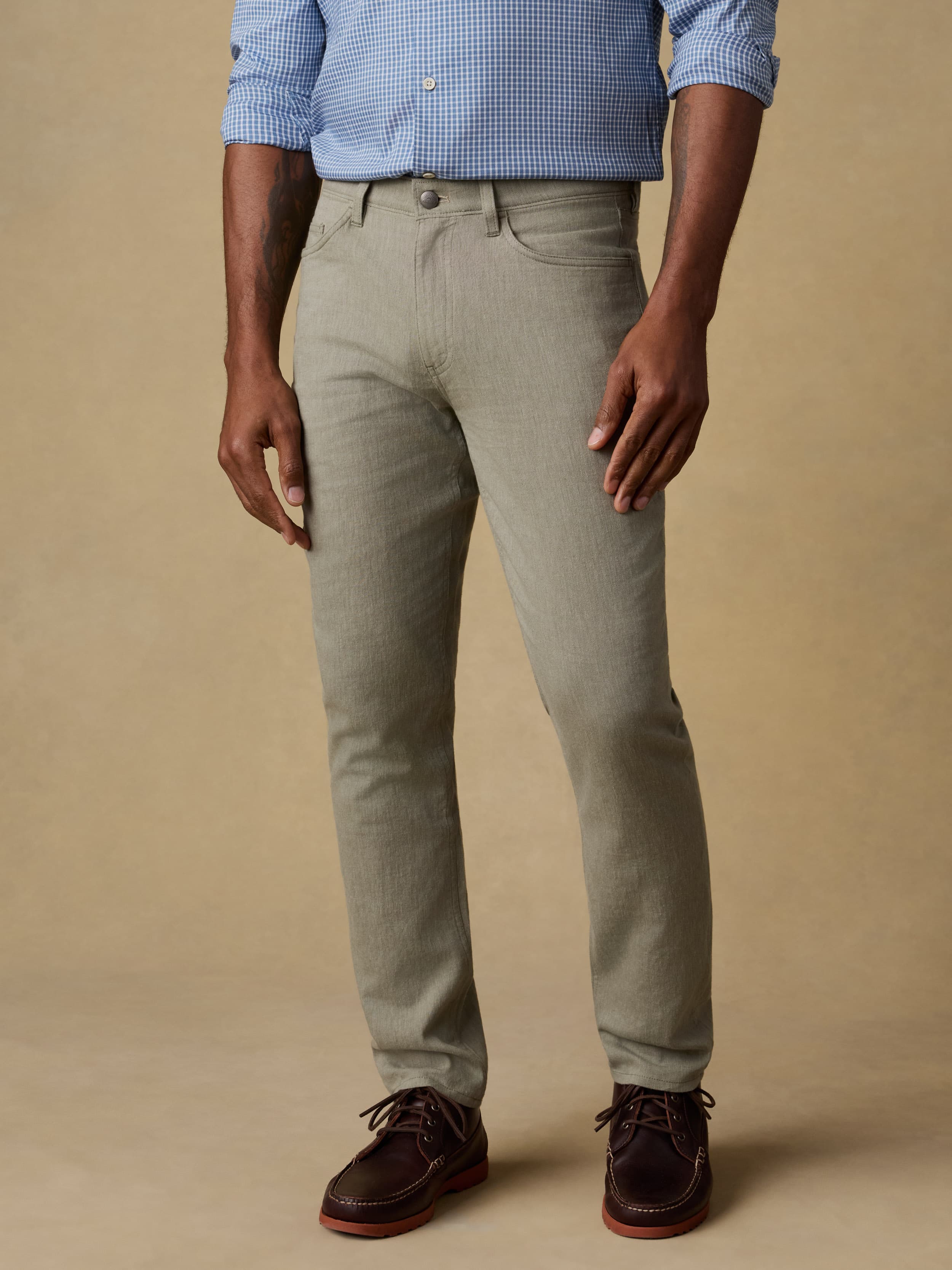 Movement™ Linen 5-Pocket Pant - Sage Cliff | Faherty Brand