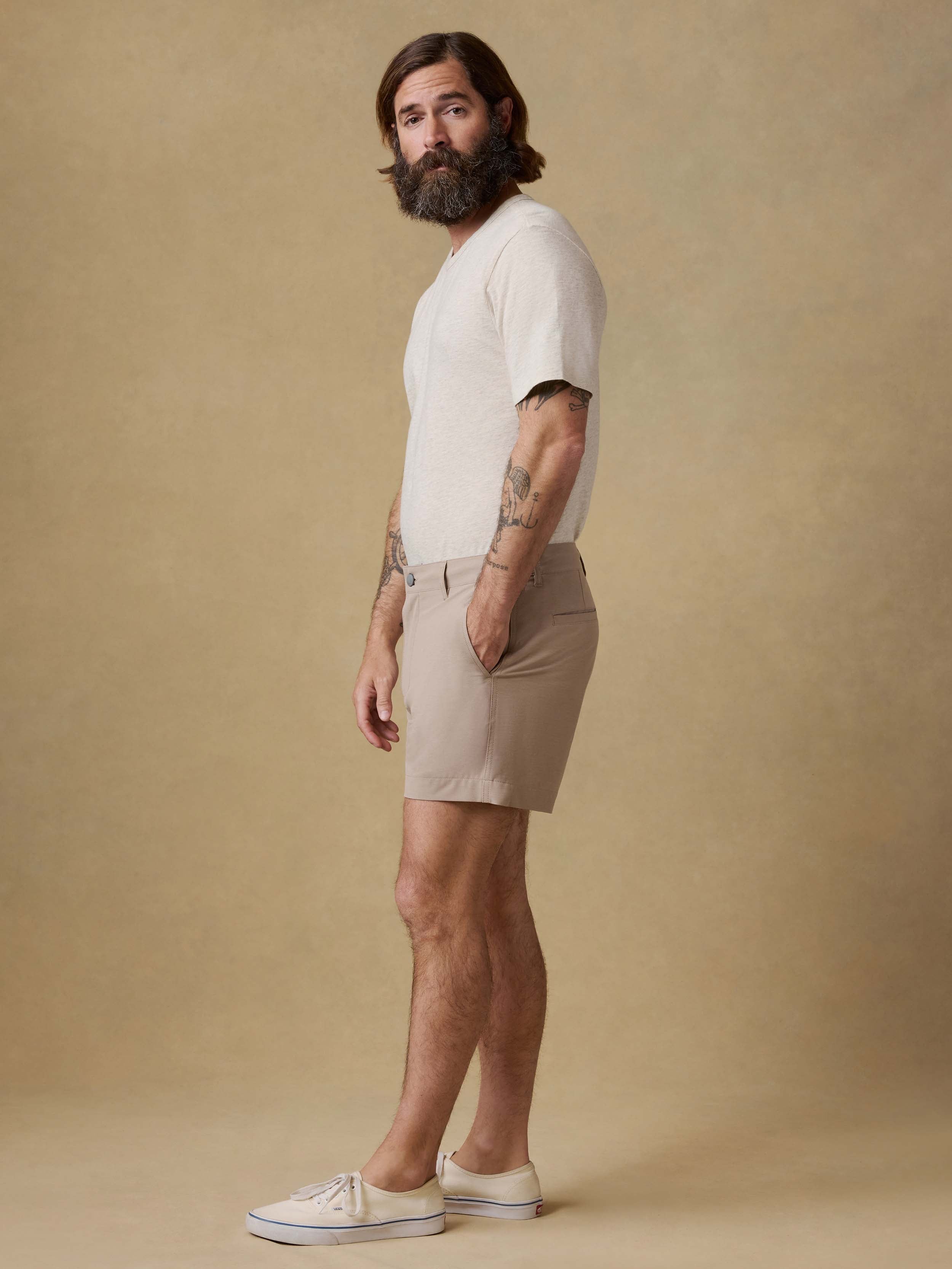 All Day™ Short (5") - Khaki | Faherty Brand