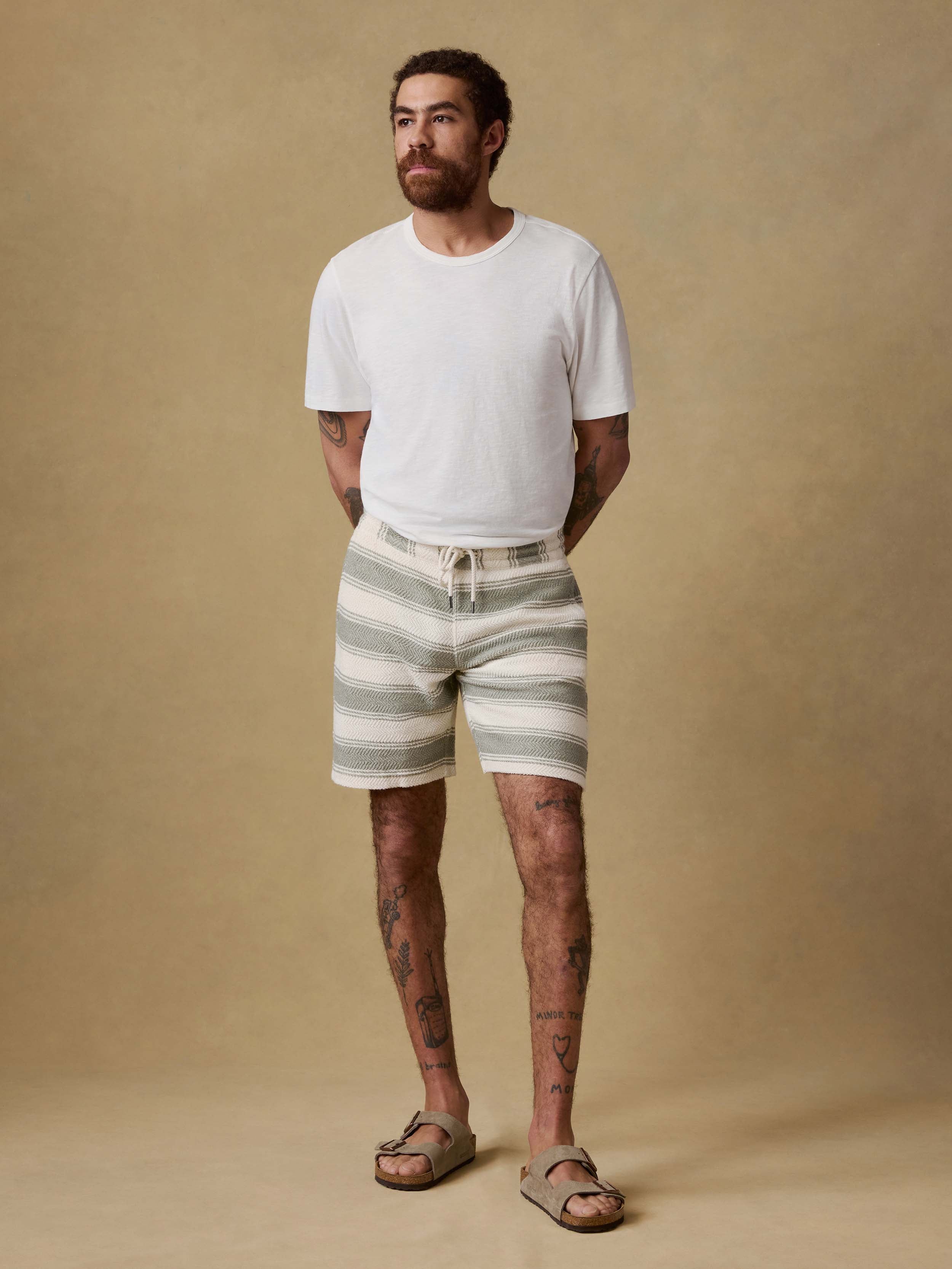 Whitewater Sweatshort - Shell Point Stripe | Faherty Brand