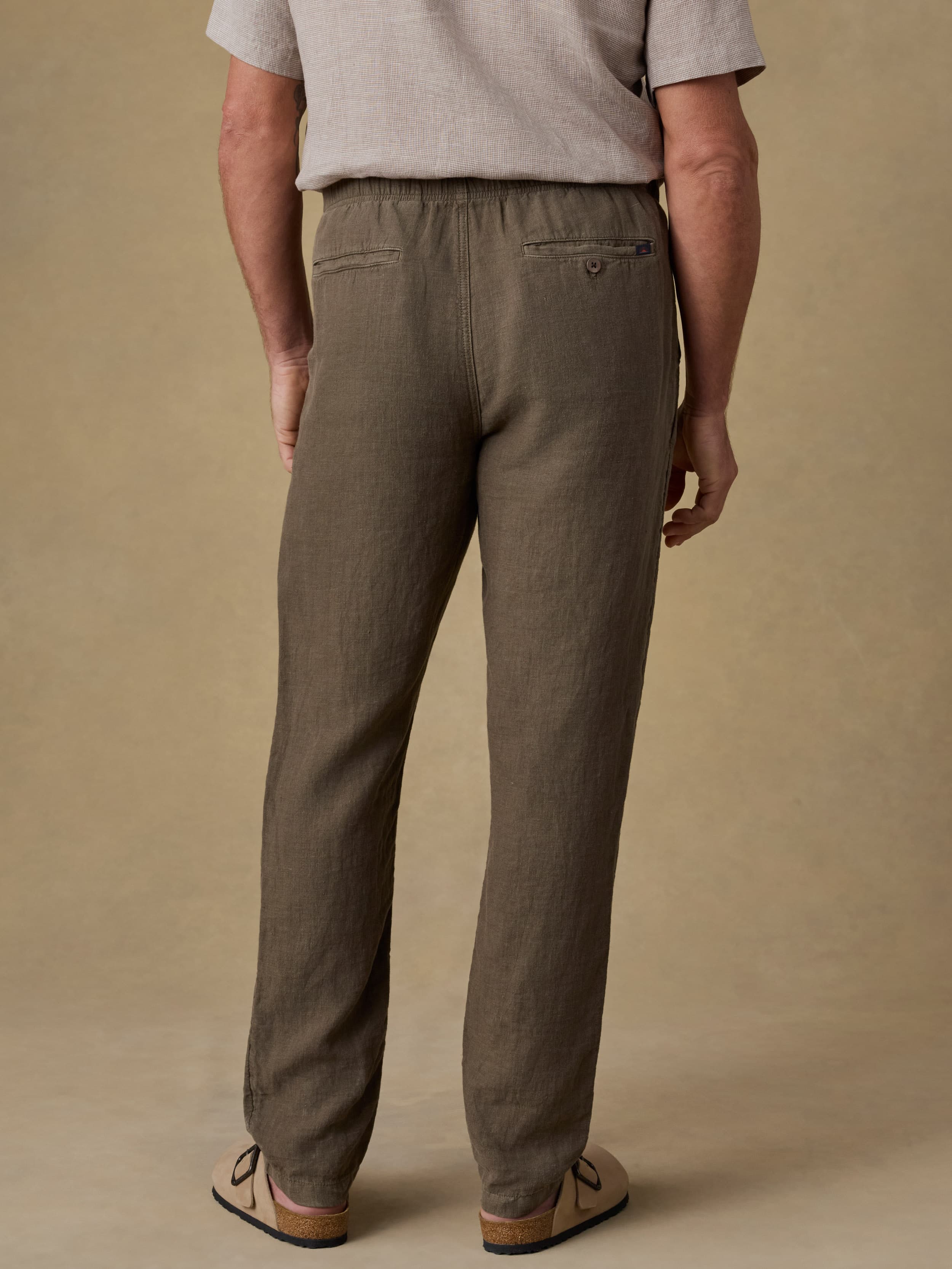 Linen Drawstring Pant - Dark Palm | Faherty Brand