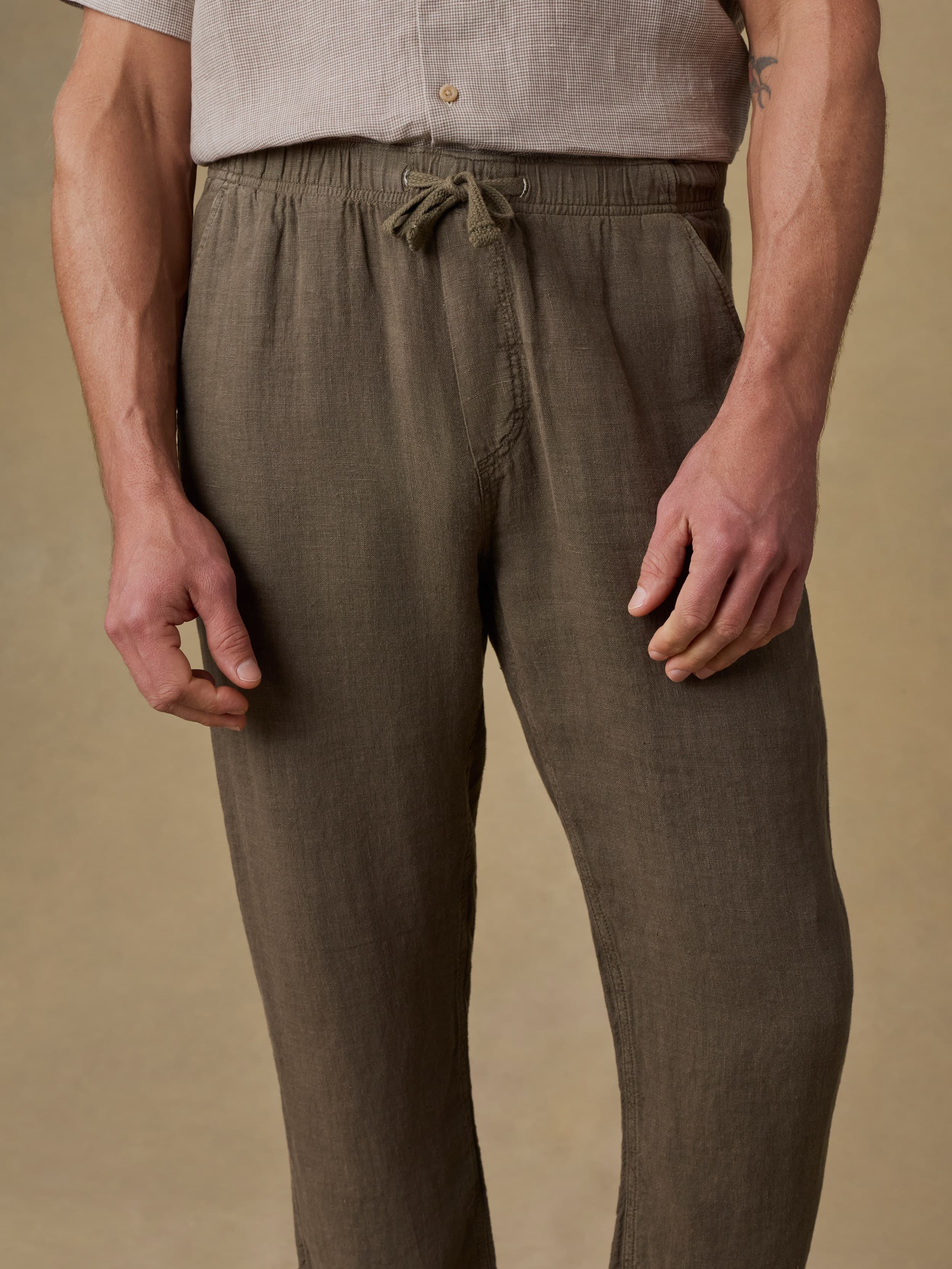 Linen Drawstring Pant - Dark Palm | Faherty Brand