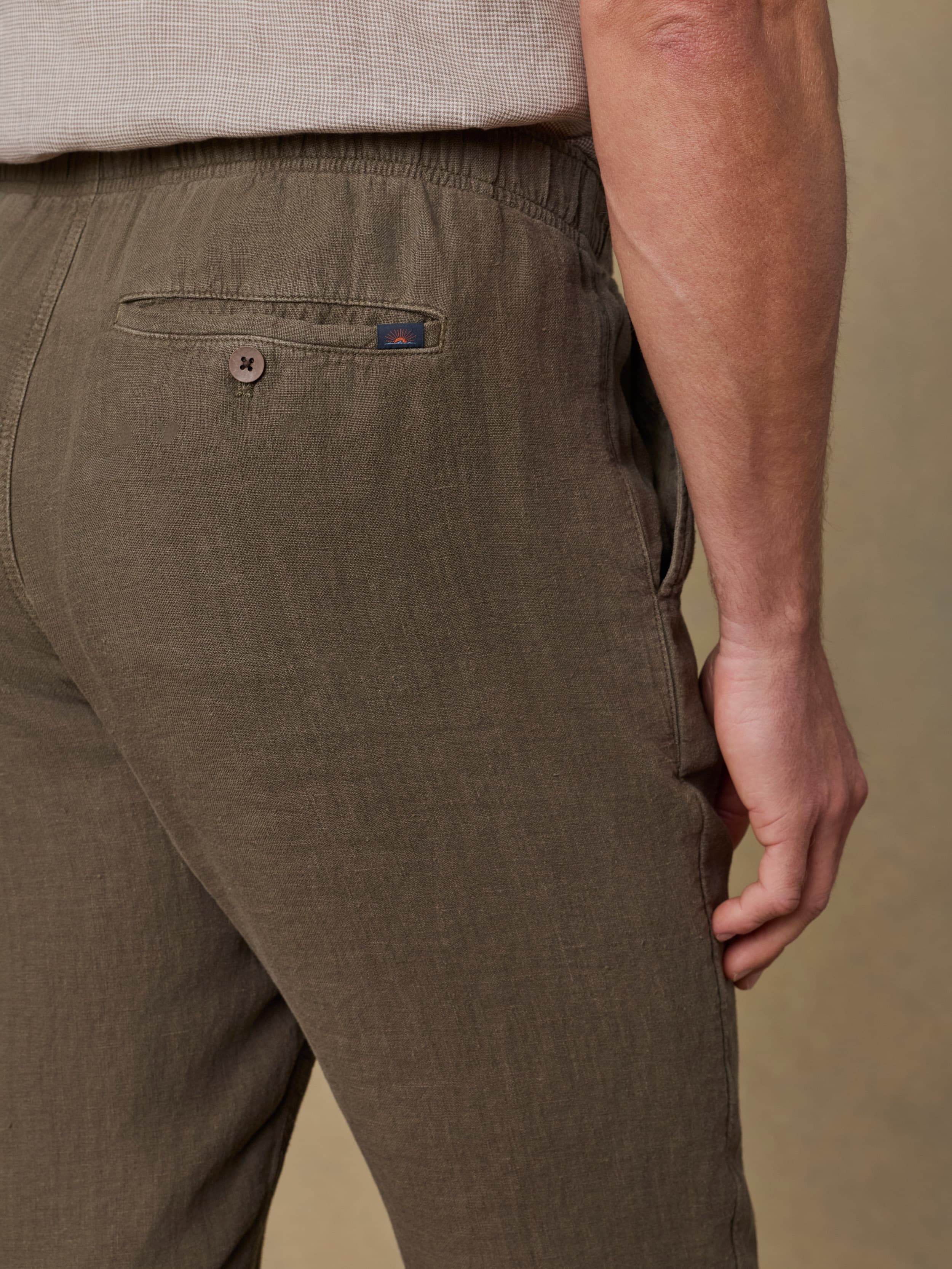 Linen Drawstring Pant - Dark Palm | Faherty Brand