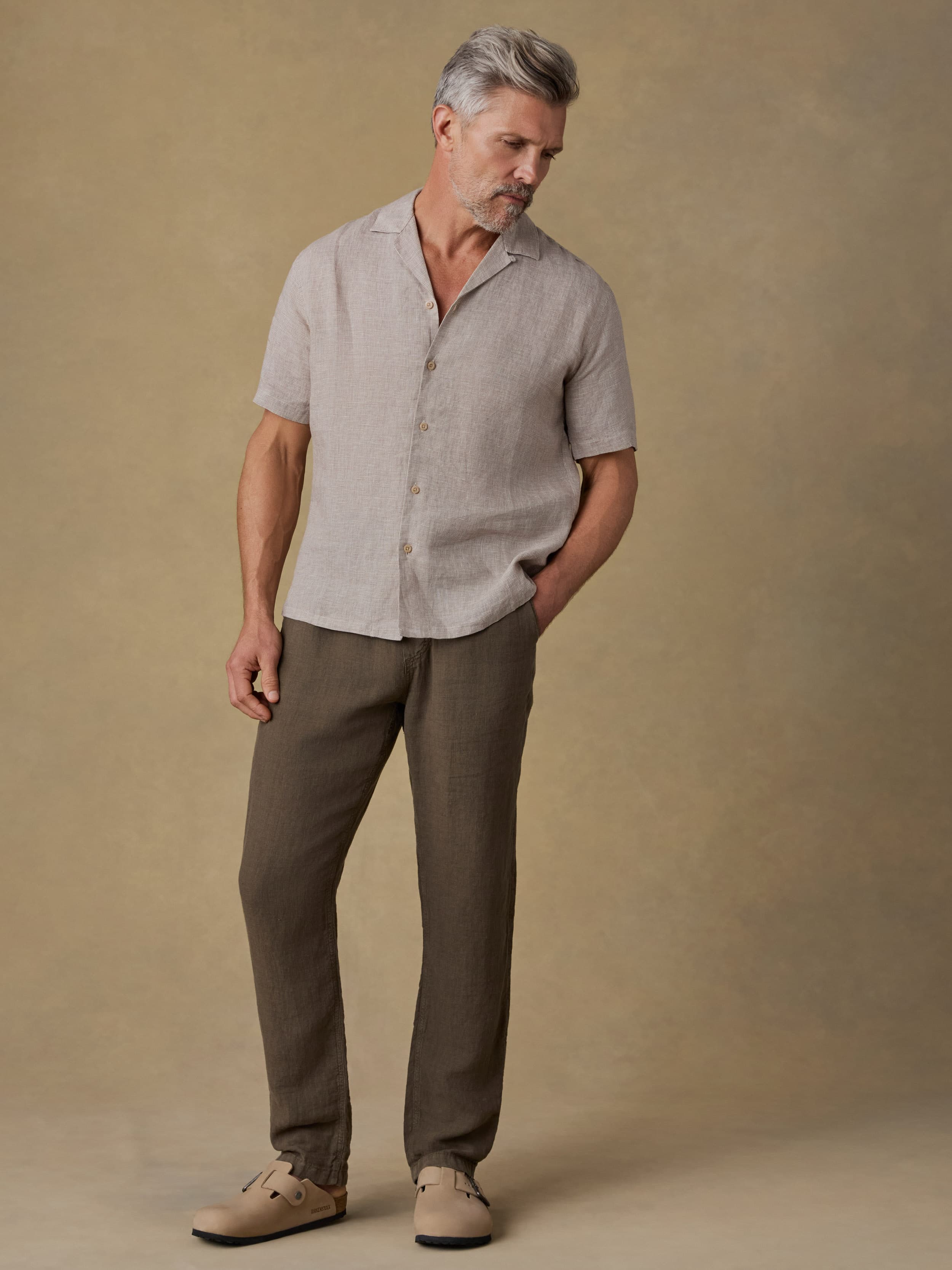 Linen Drawstring Pant - Dark Palm | Faherty Brand