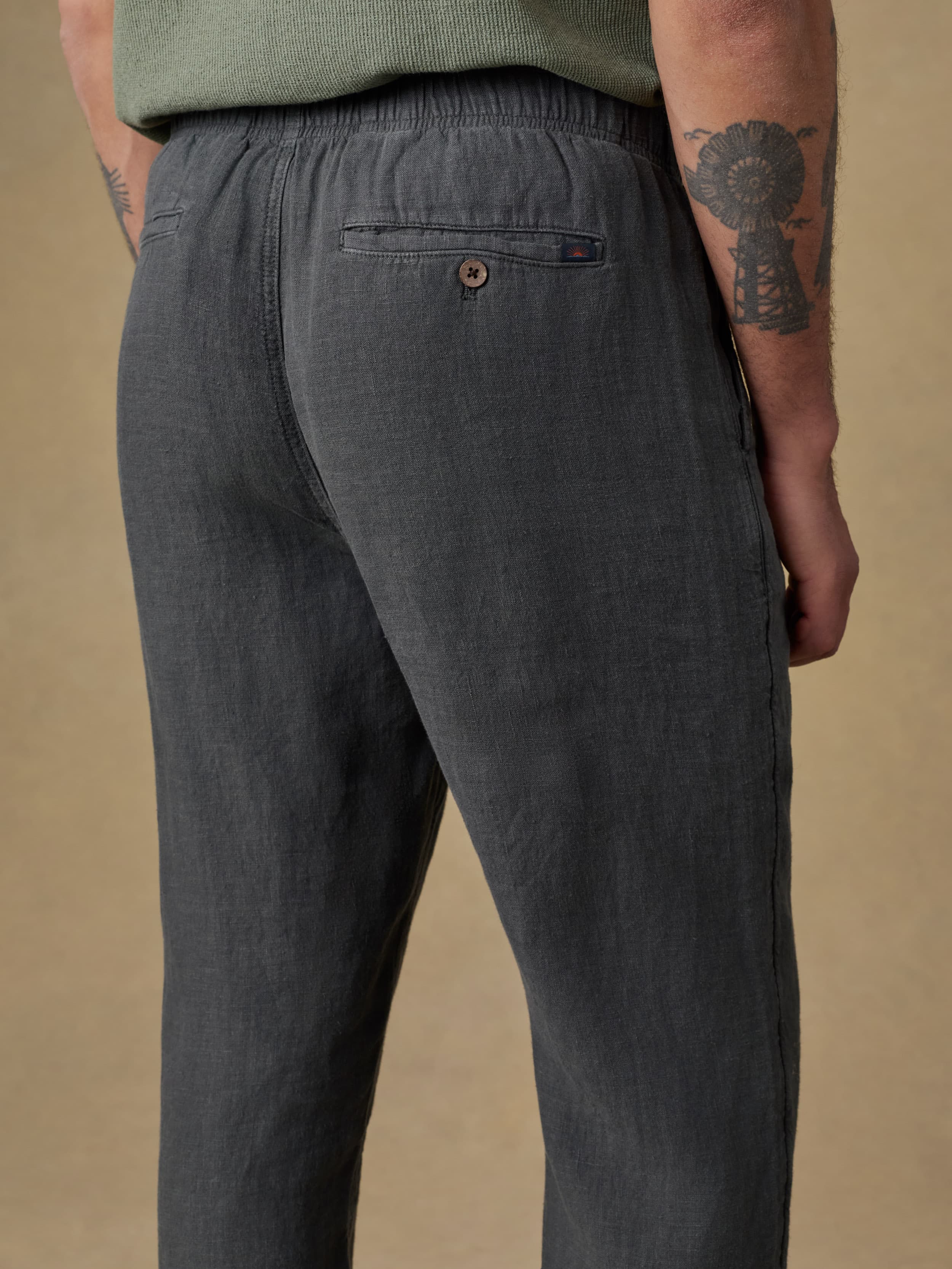 Linen Drawstring Pant - Washed Black | Faherty Brand