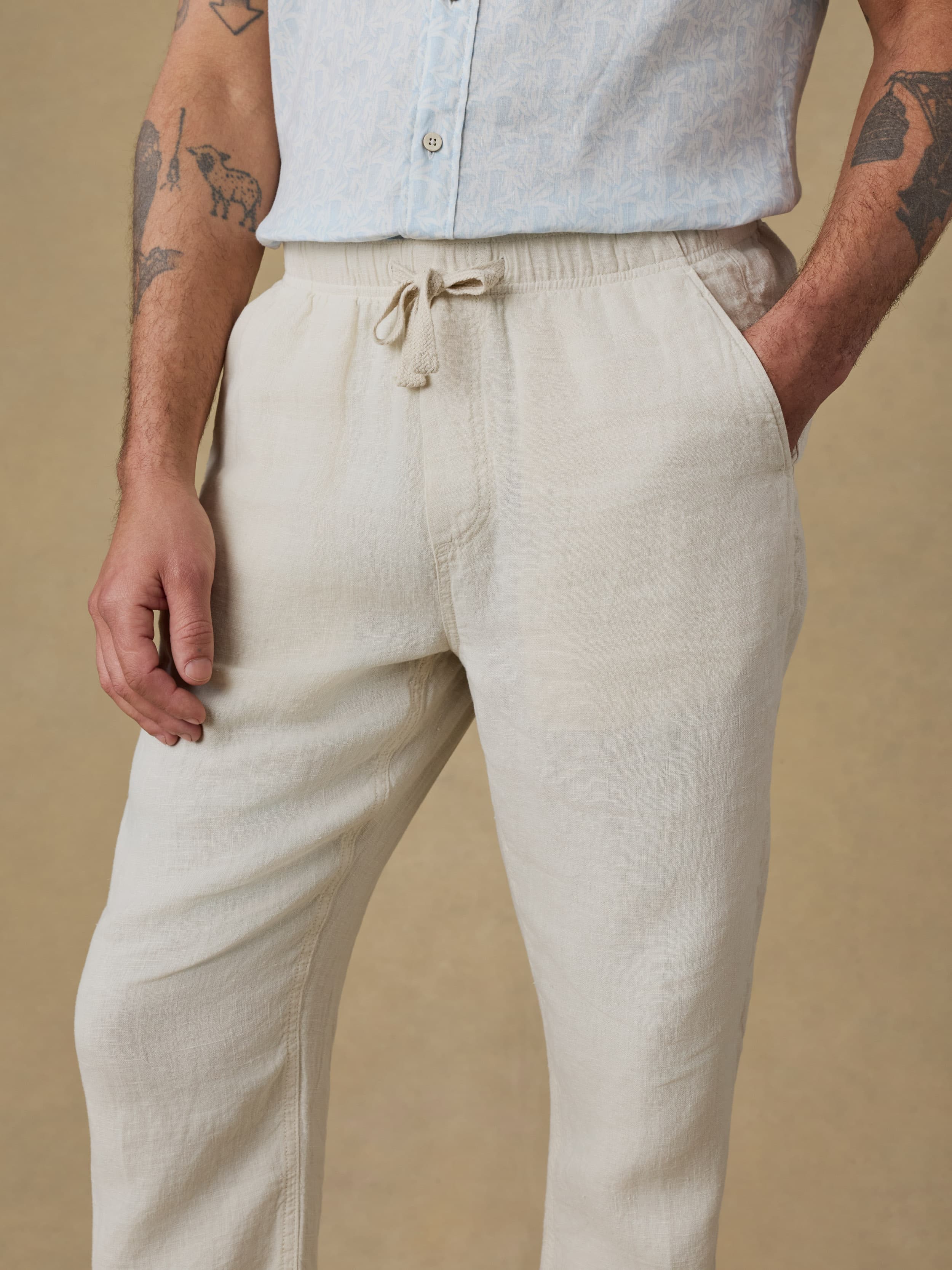 Linen Drawstring Pant - Weathered Sand | Faherty Brand
