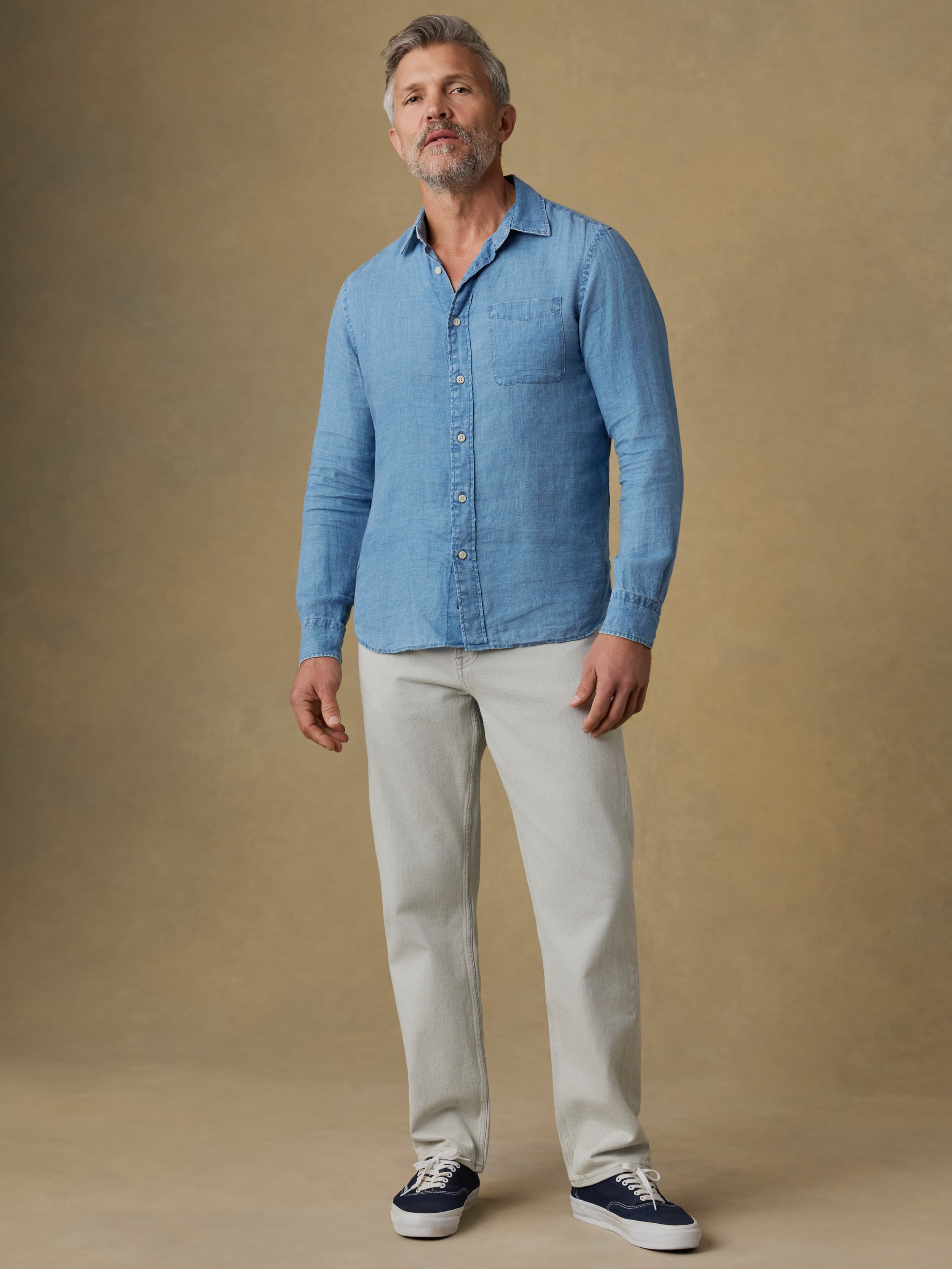 Organic Cotton Denim Pant - Birch | Faherty Brand