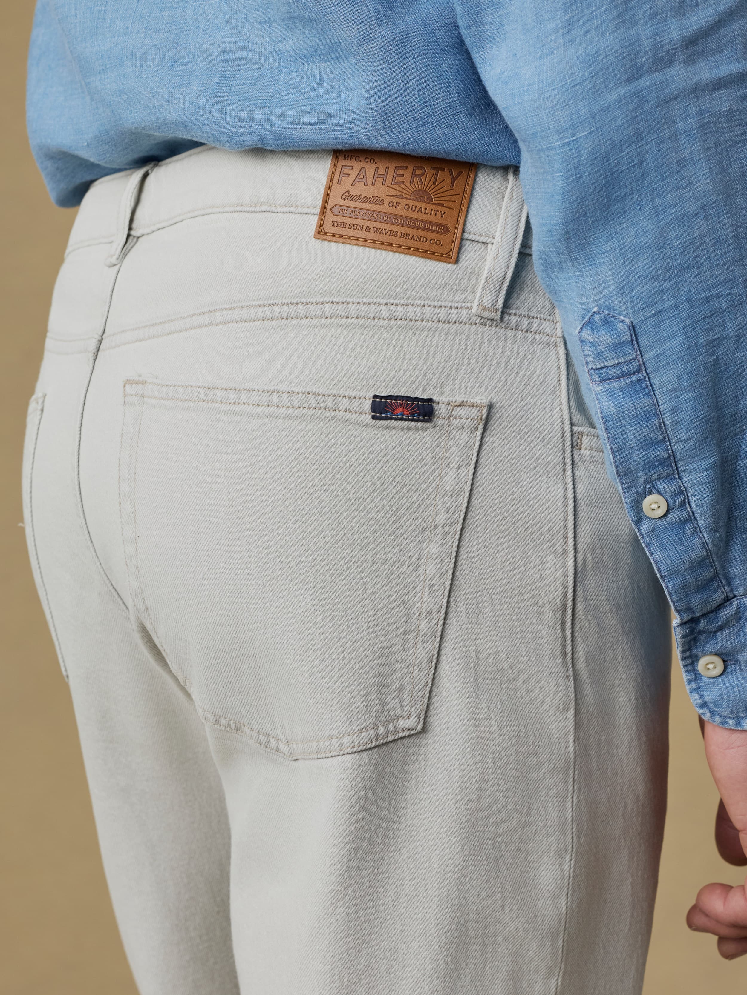 Organic Cotton Denim Pant - Birch | Faherty Brand
